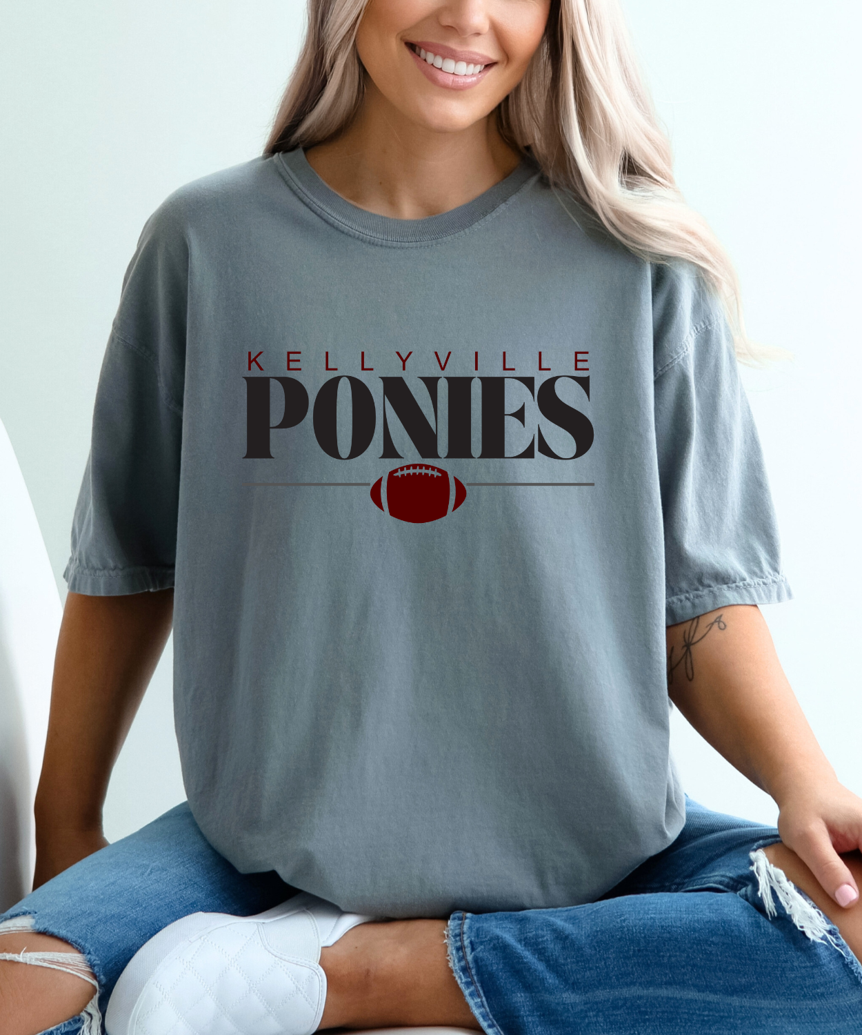 Kellyville Ponies Modern Retro Football (Comfort Colors)