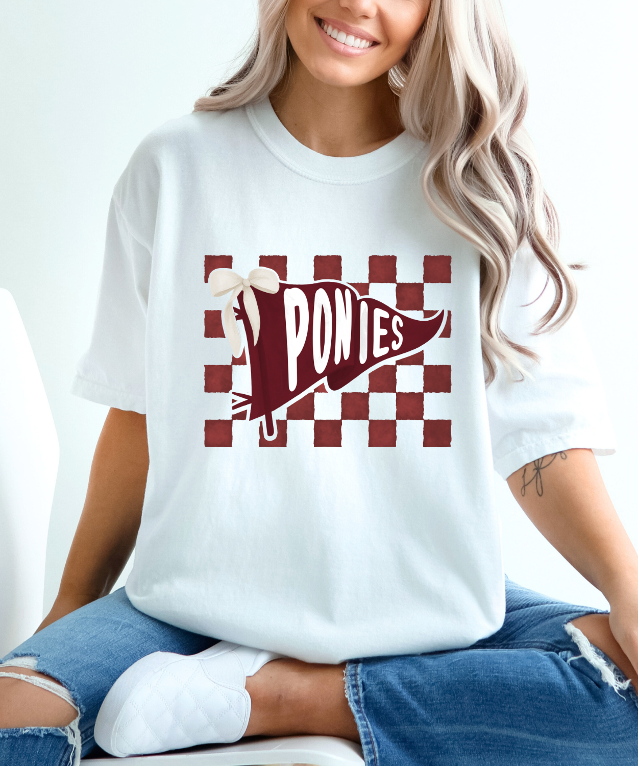 Ponies Checkered Pennant (Comfort Colors)