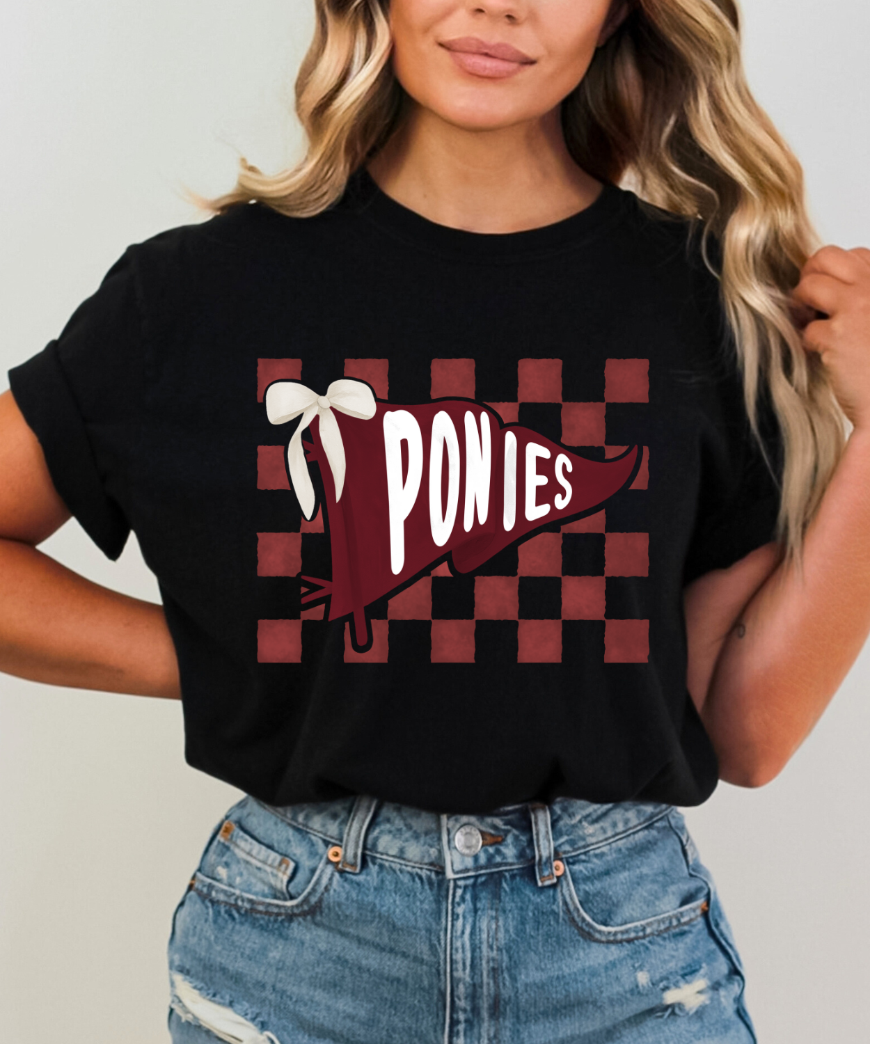 Ponies Checkered Pennant (Gildan)