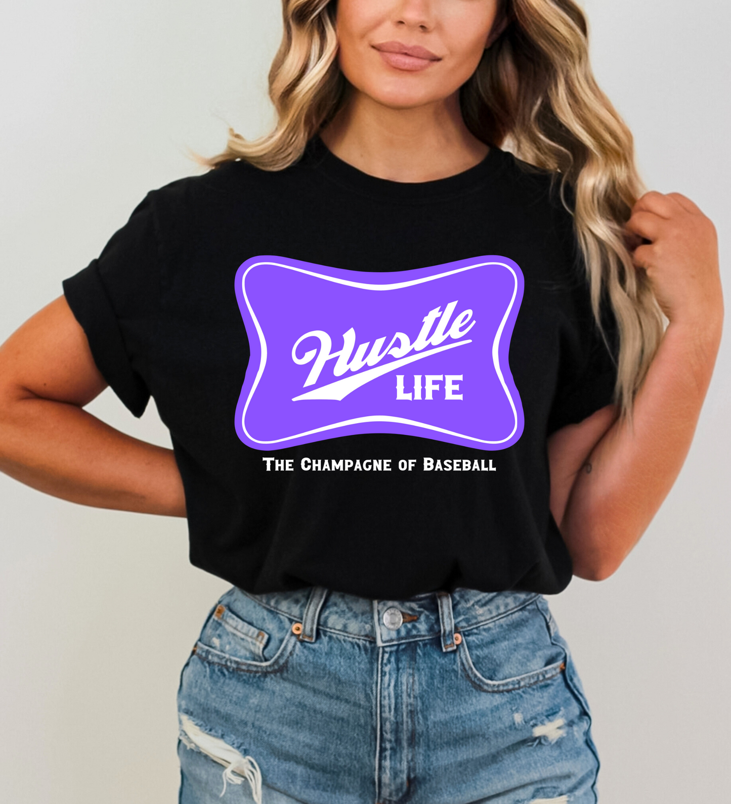 Hustle Life 'Champagne of Baseball' PURPLE (Gildan)