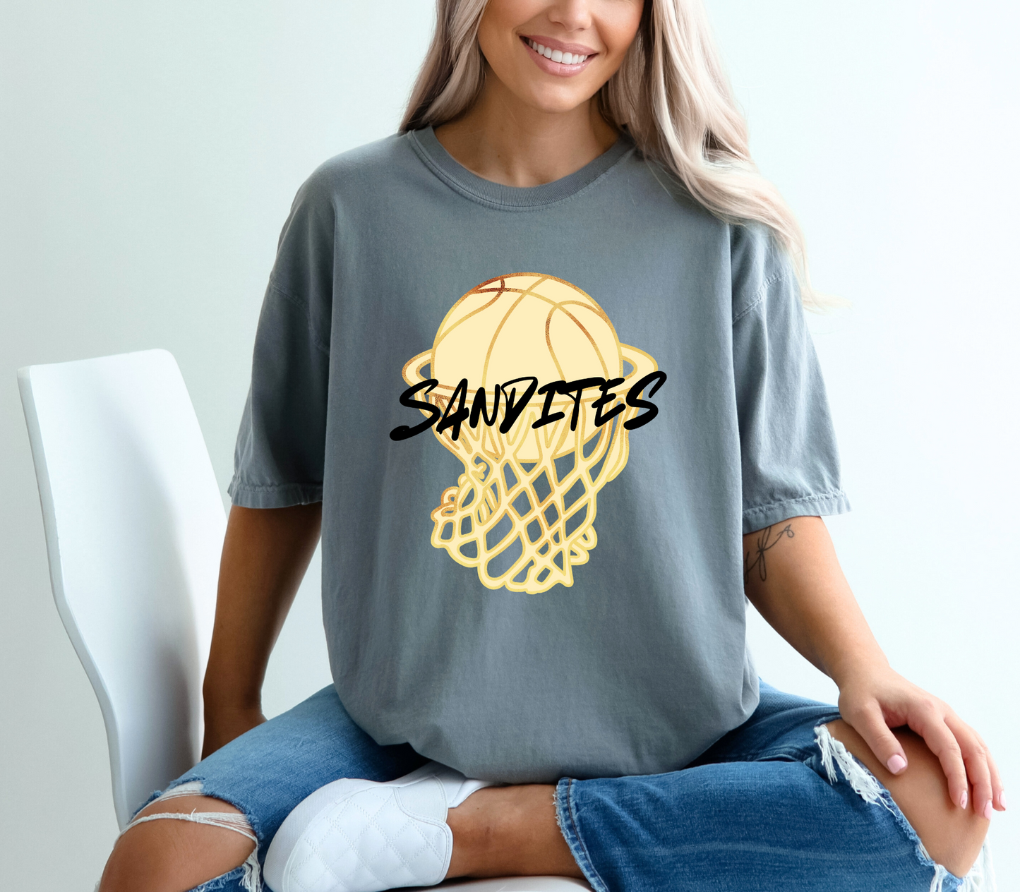 Sandite Basketball Retro BLACK (Comfort Colors)