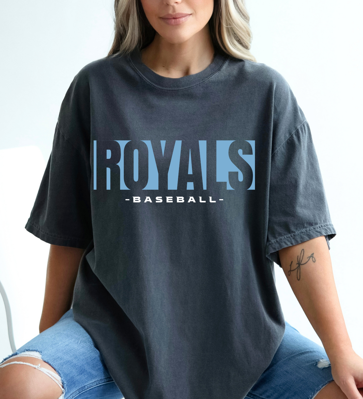 Royals Baseball Triple BLUE/WHITE (Comfort Colors)