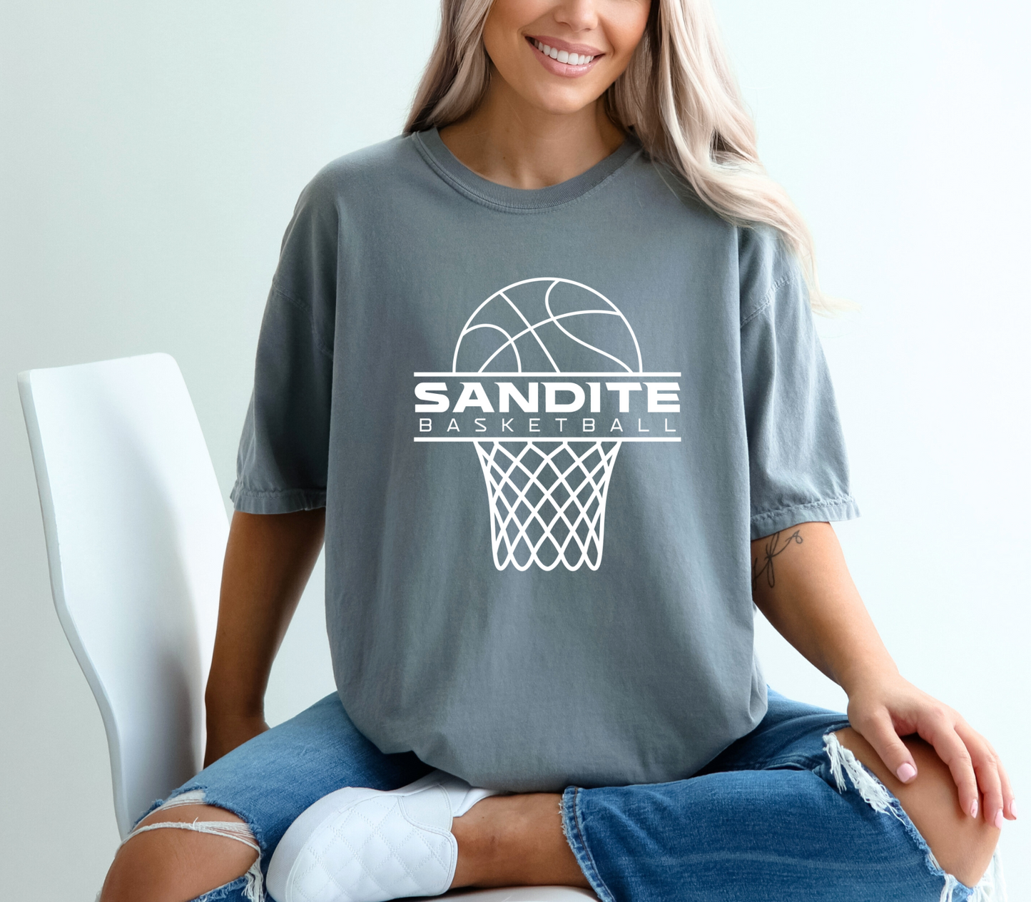 Sandite Basketball Offense WHITE (Comfort Colors)