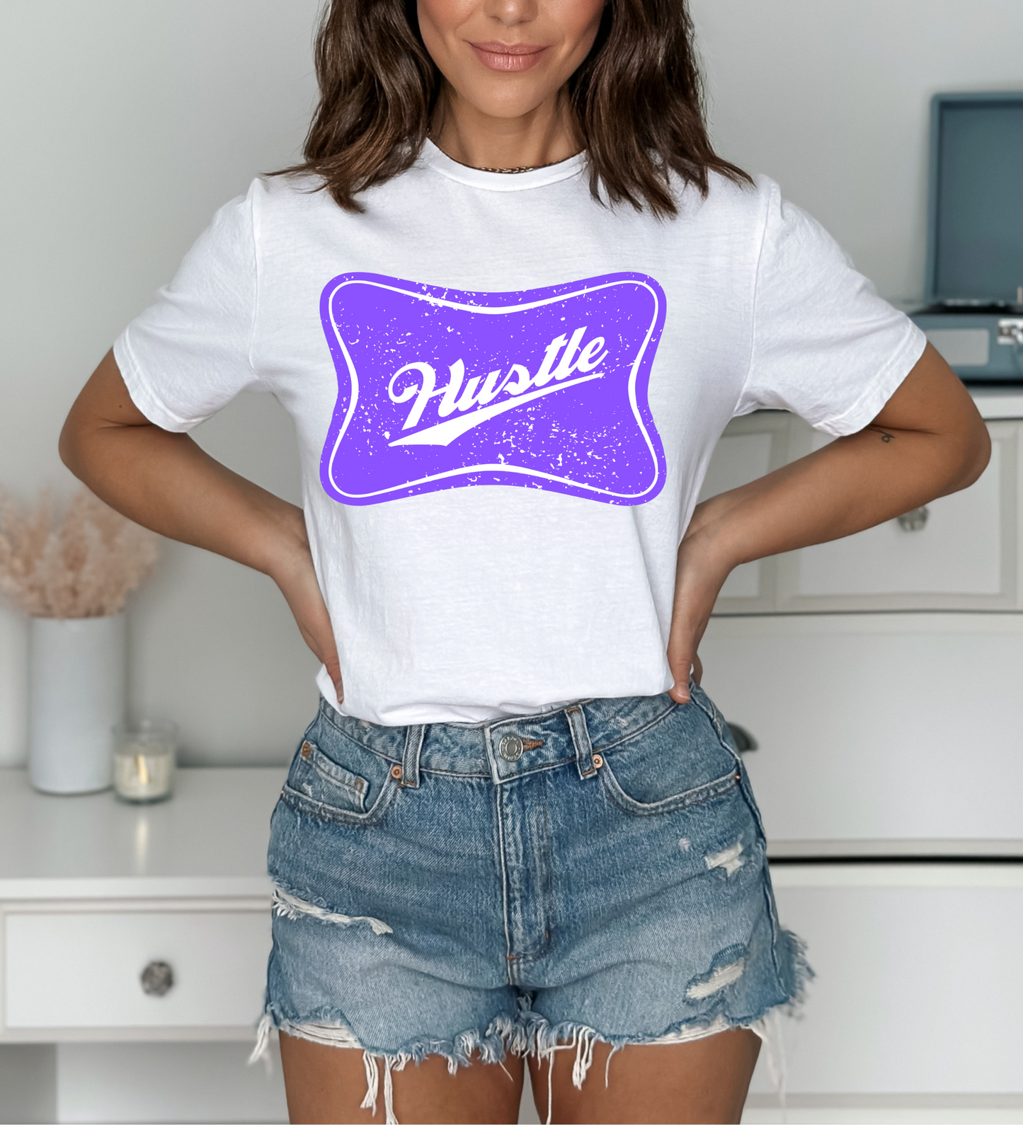 Hustle Cheers Logo PURPLE (Gildan)