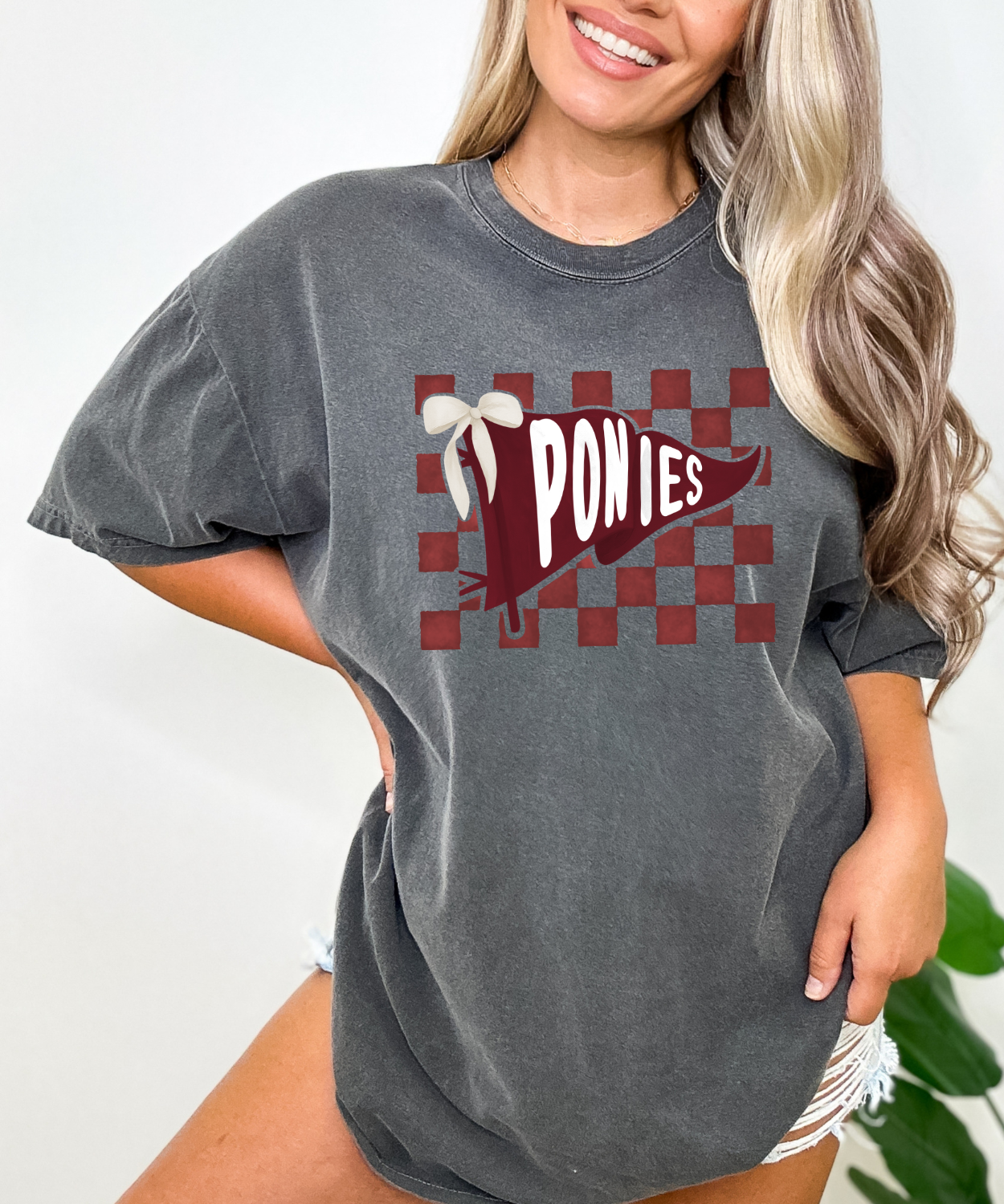 Ponies Checkered Pennant (Comfort Colors)