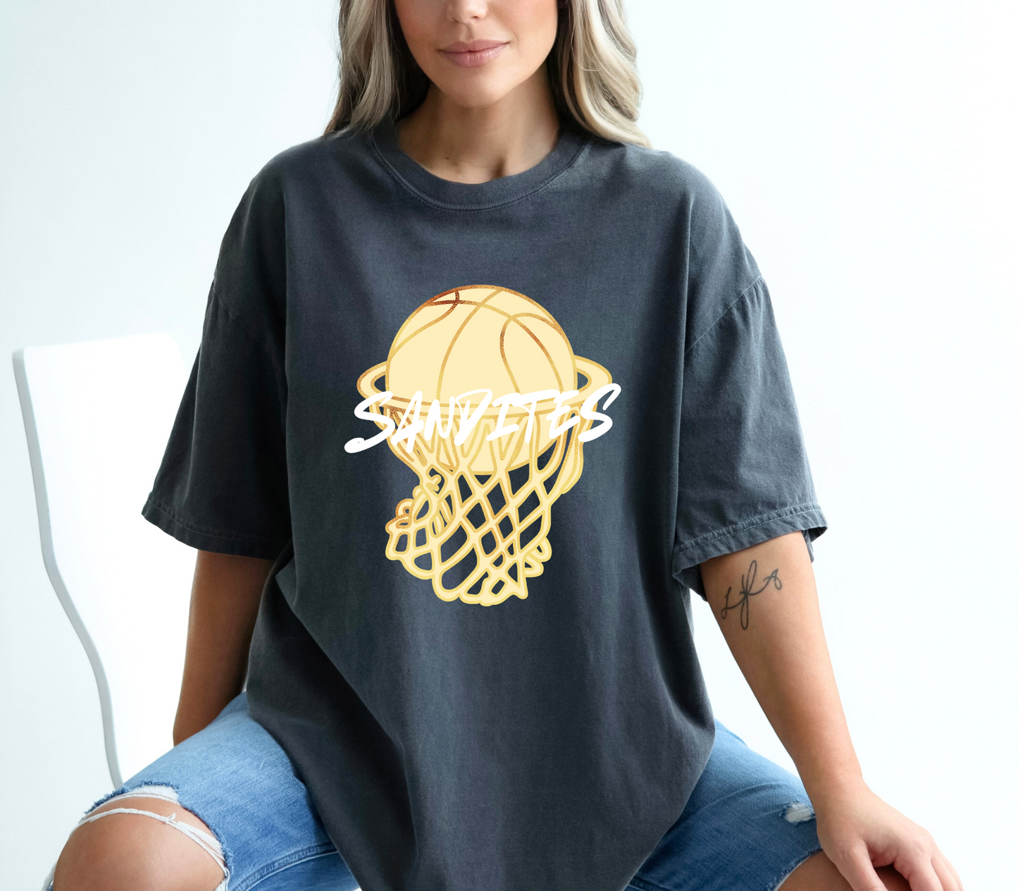 Sandite Basketball Retro WHITE (Comfort Colors)