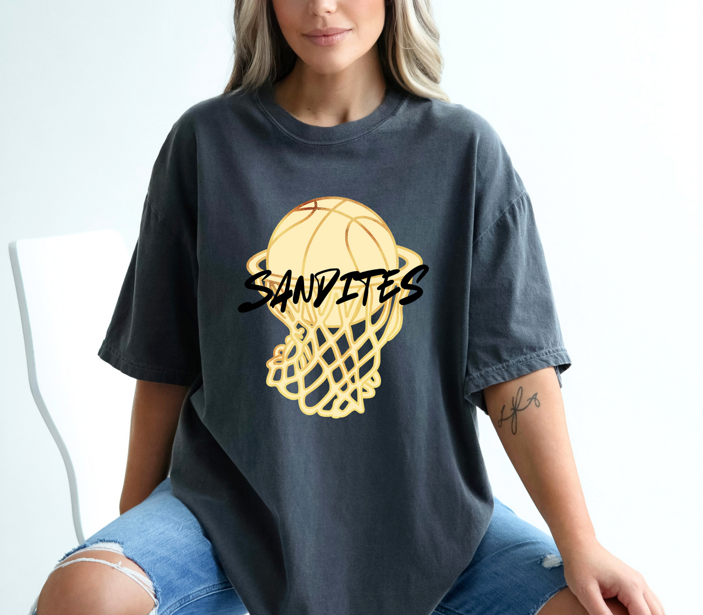 Sandite Basketball Retro BLACK (Comfort Colors)
