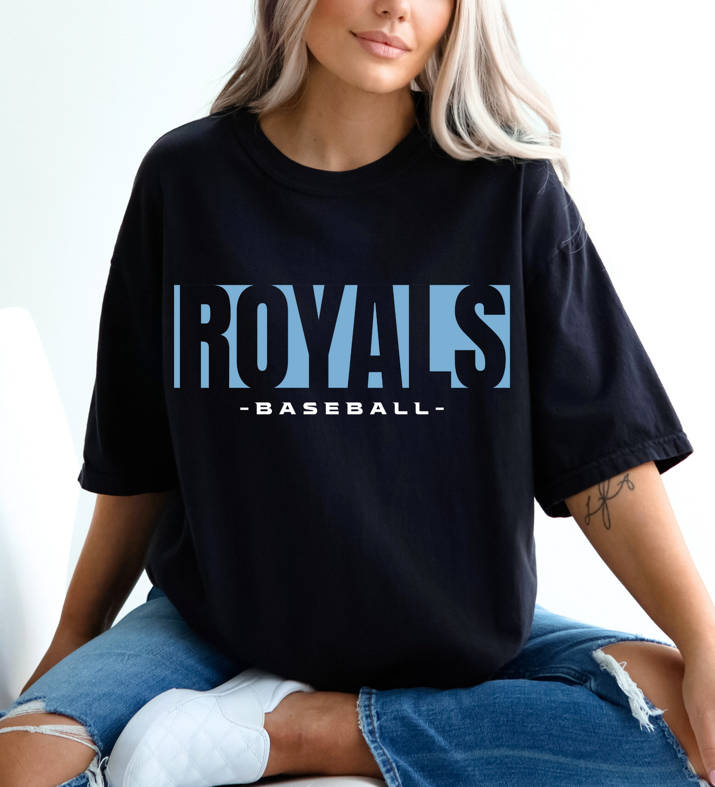 Royals Baseball Triple BLUE/WHITE (Comfort Colors)