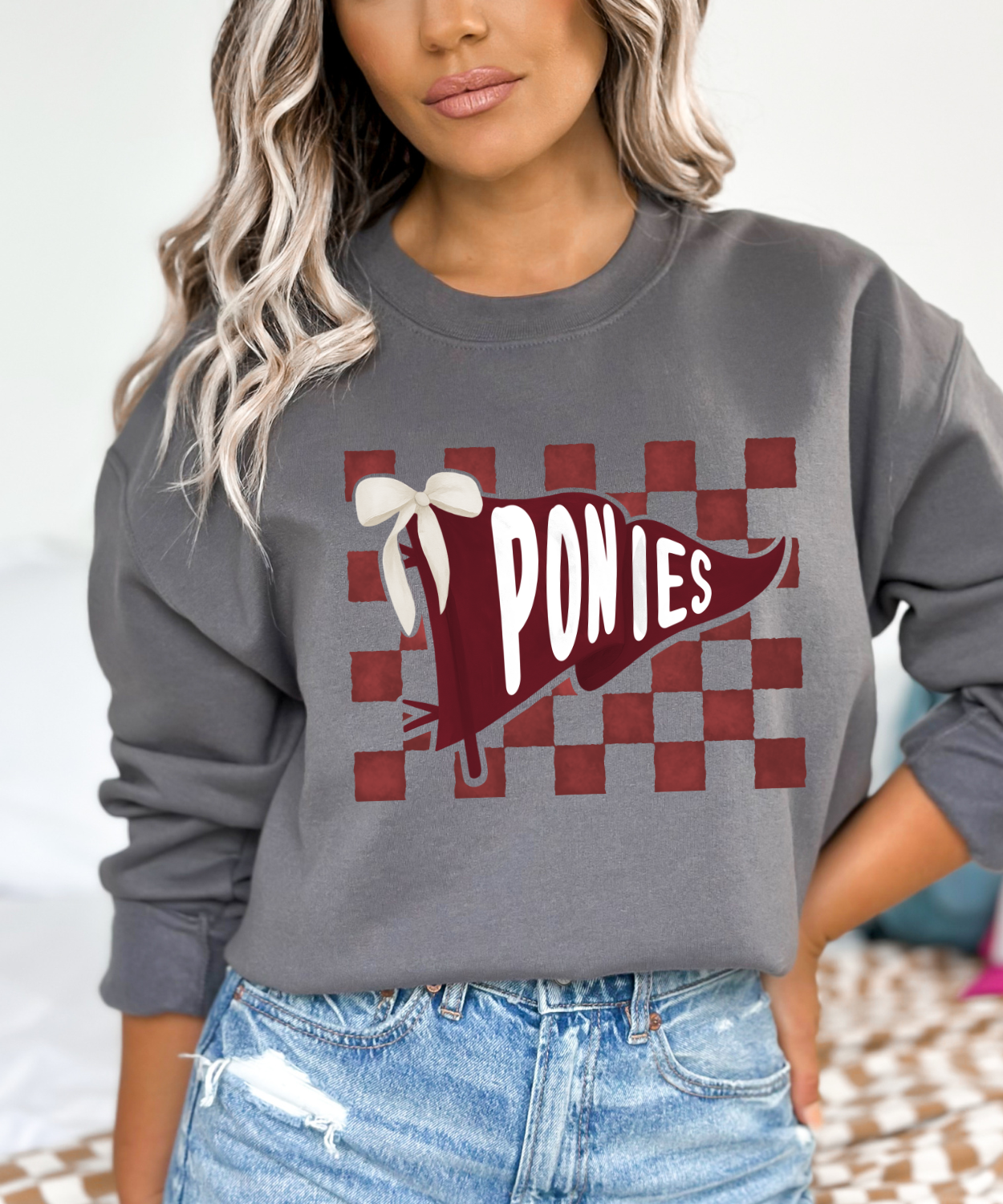 Ponies Checkered Pennant (Gildan)