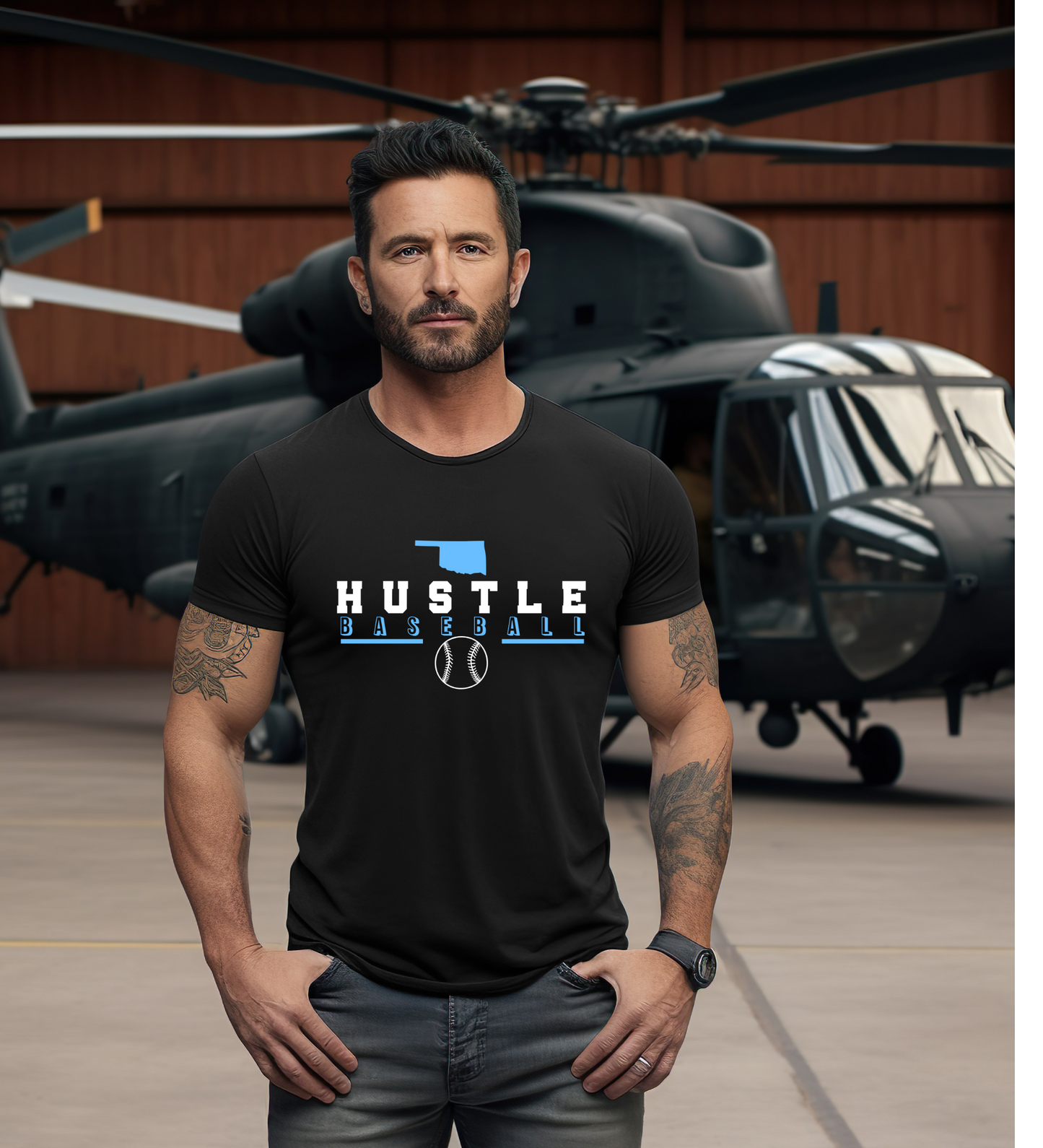 OK Hustle Baseball BLUE (Gildan)
