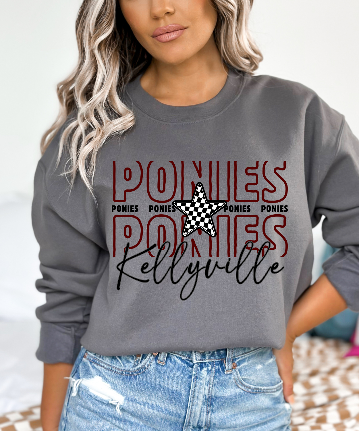 Kellyville PONIES Checkered Star (Gildan)
