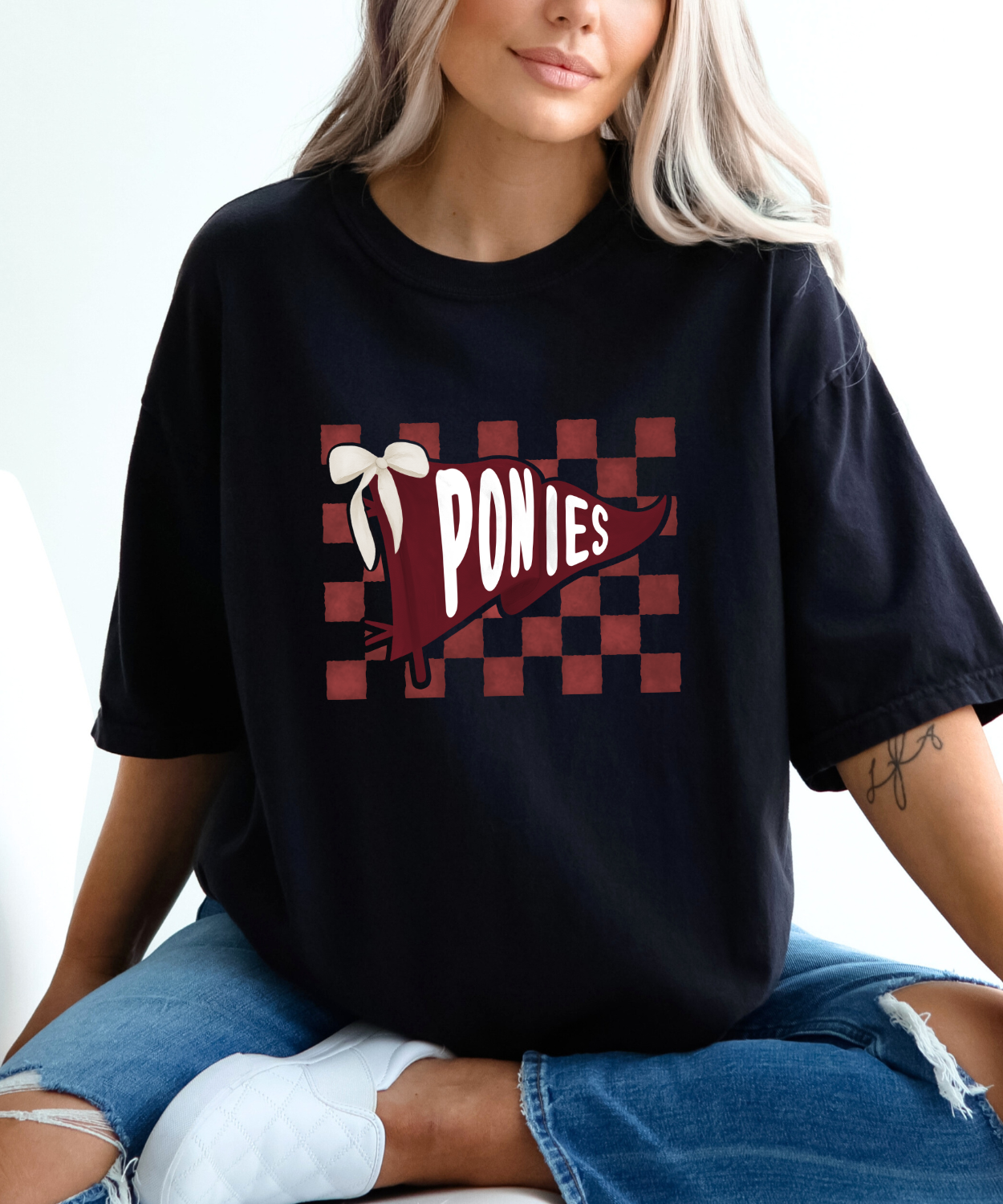 Ponies Checkered Pennant (Comfort Colors)