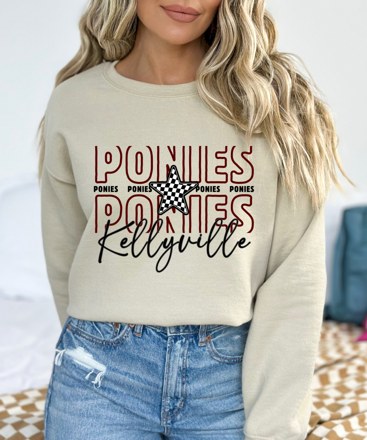 Kellyville PONIES Checkered Star (Gildan)
