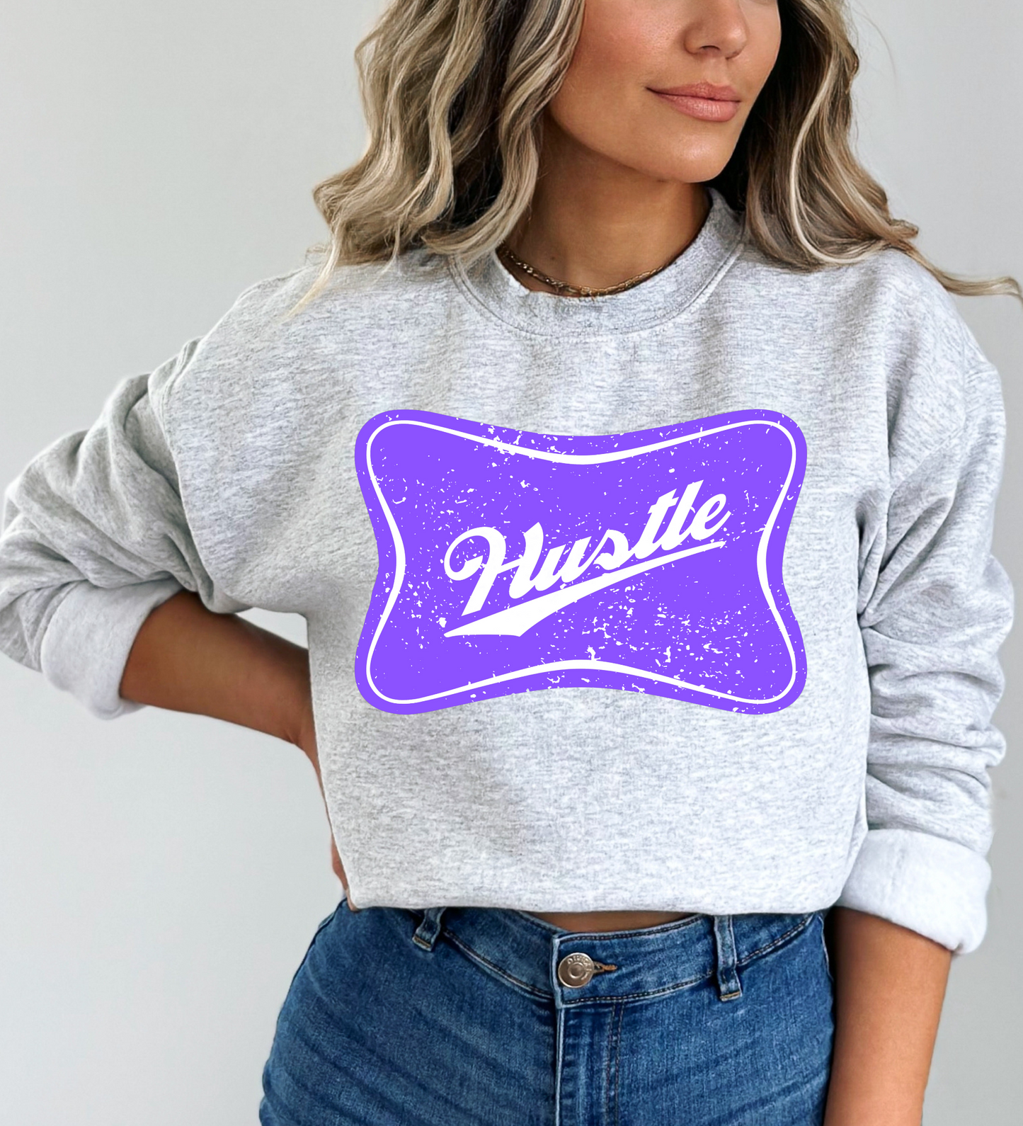 Hustle Cheers Logo PURPLE (Gildan)