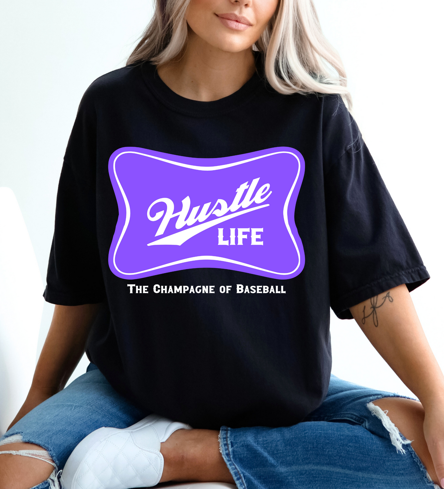 Hustle Life 'Champagne of Baseball' PURPLE (Comfort Colors)
