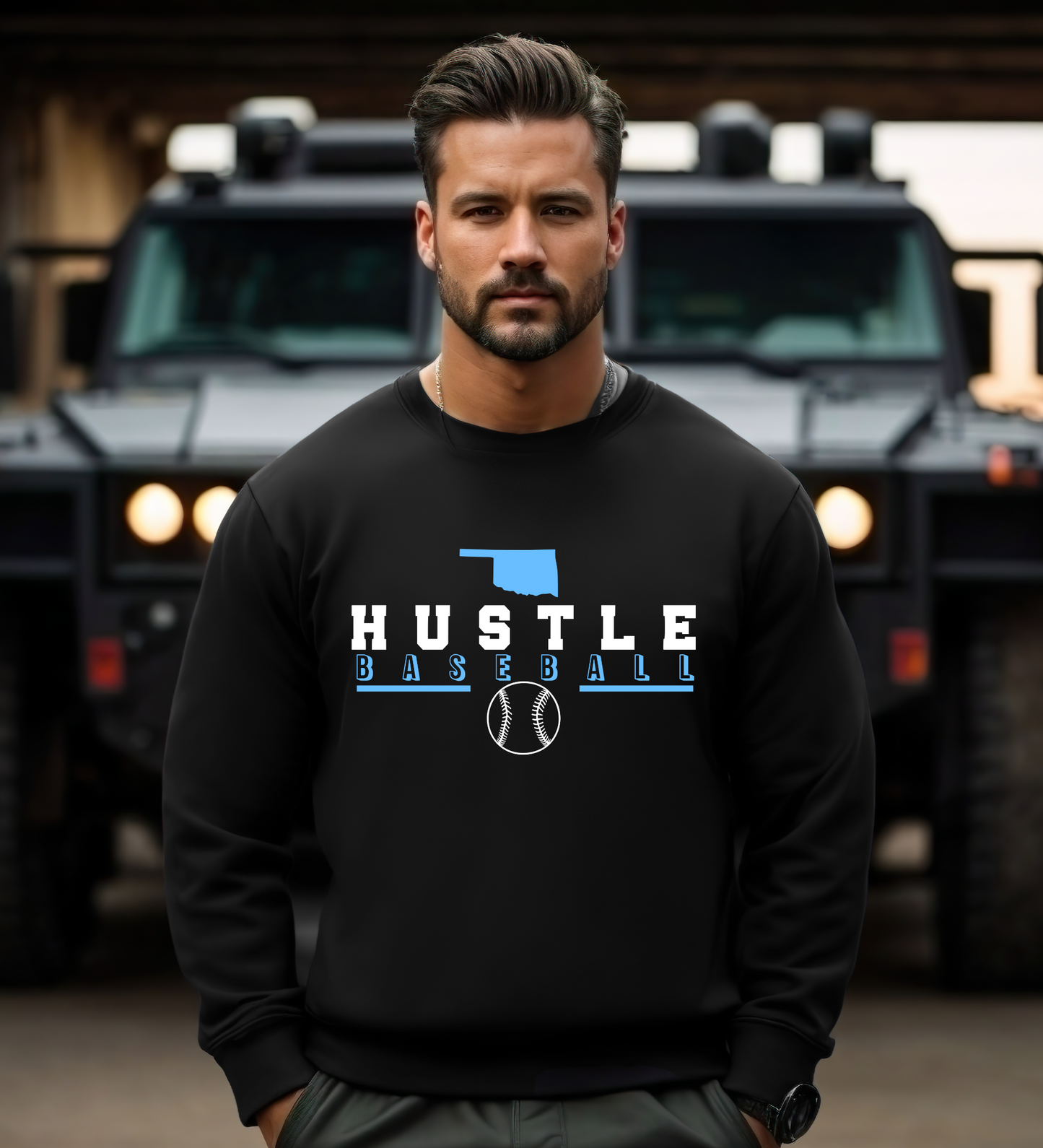 OK Hustle Baseball BLUE (Comfort Colors)
