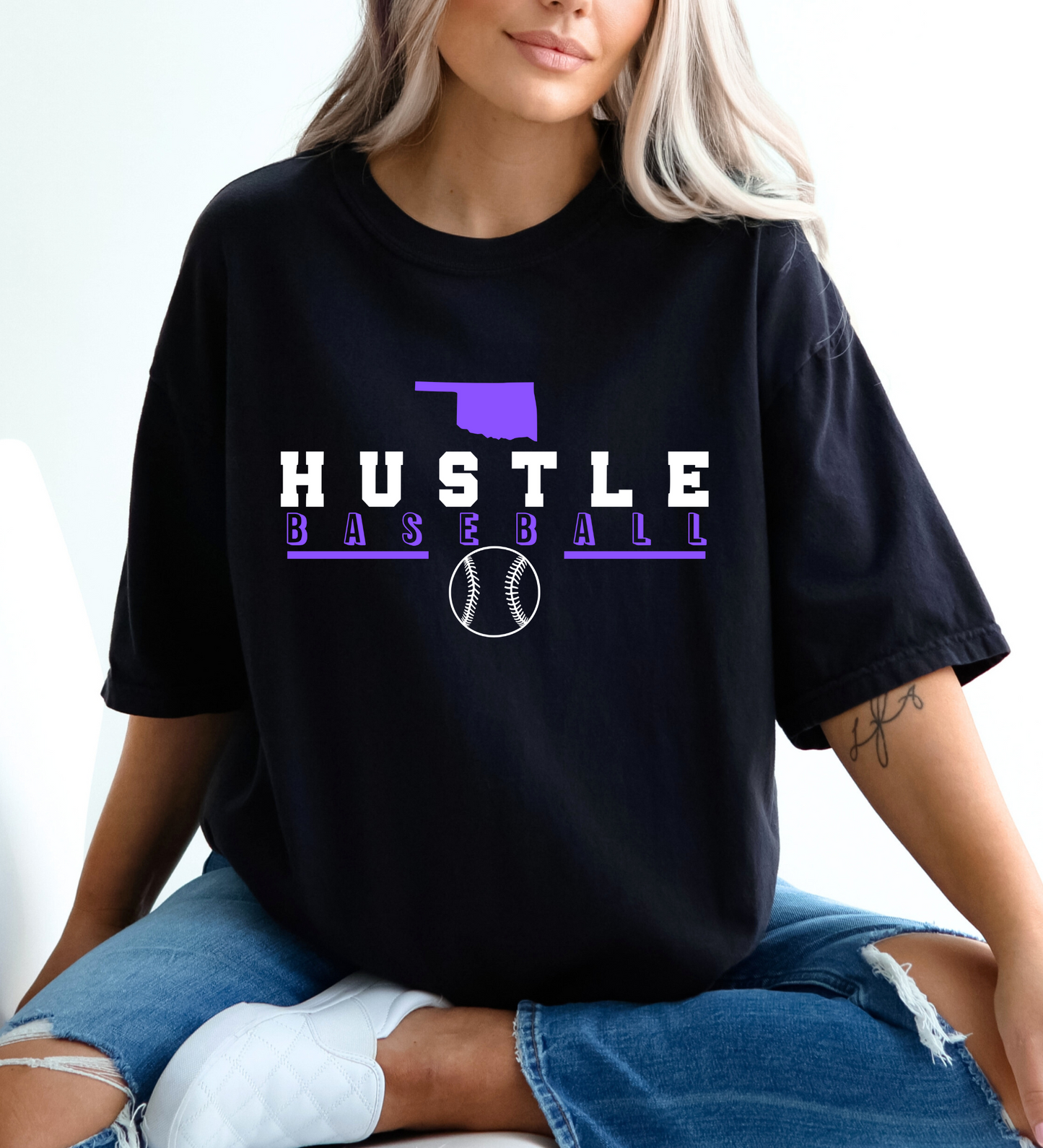 OK Hustle Baseball PURPLE (Comfort Colors)
