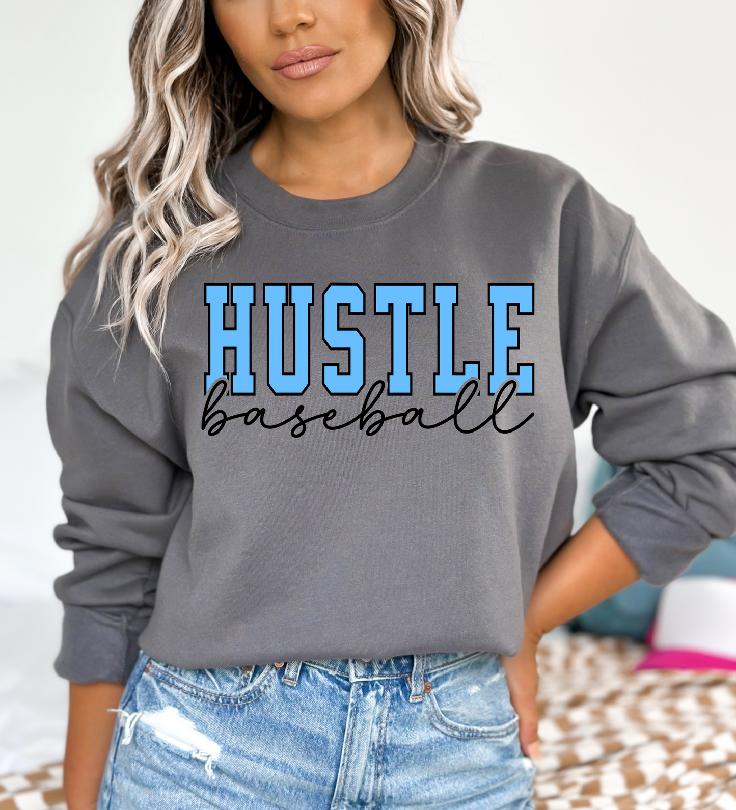 Hustle Baseball Varsity BLUE (Gildan)