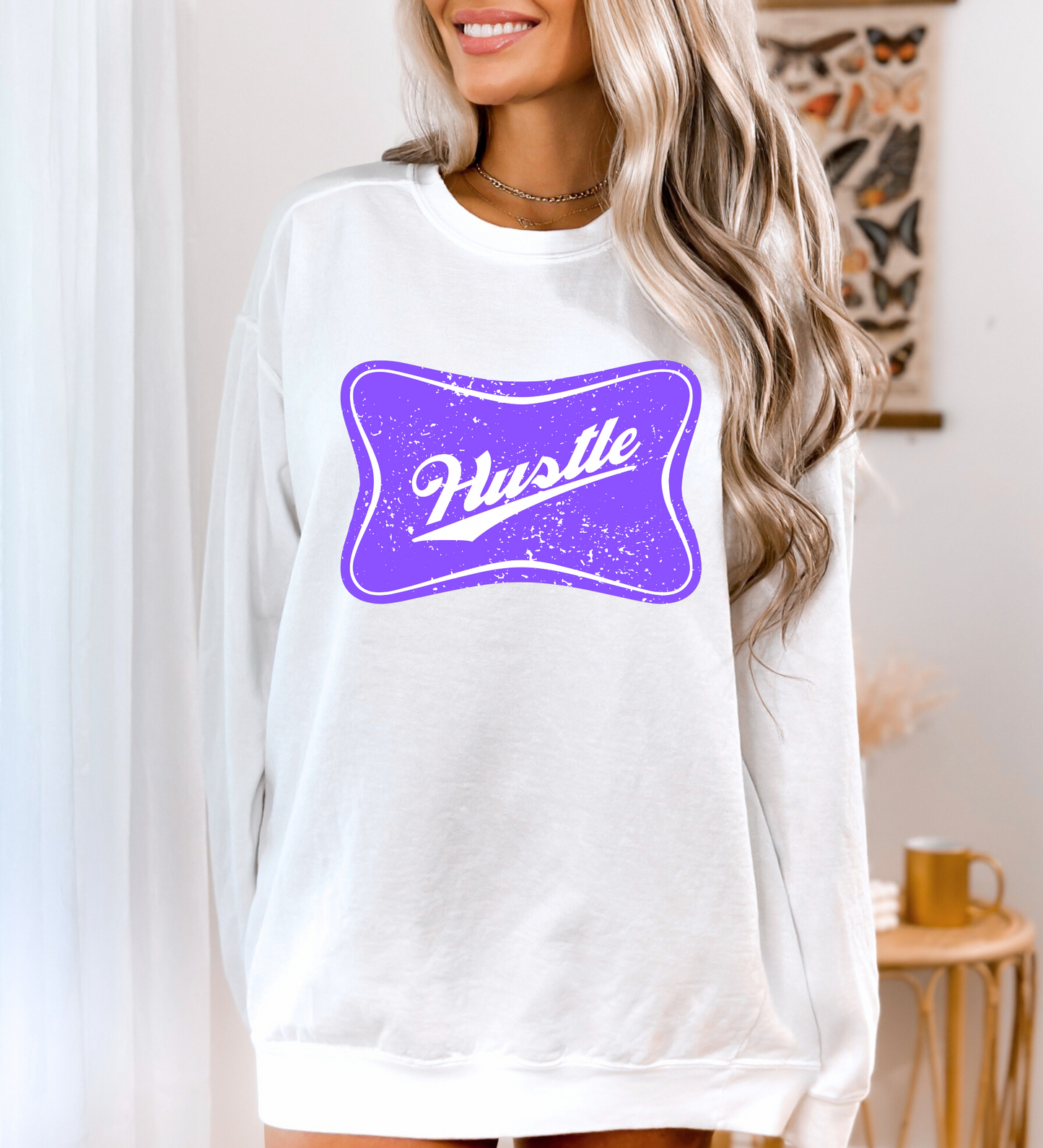 Hustle Cheers Logo PURPLE (Comfort Colors)