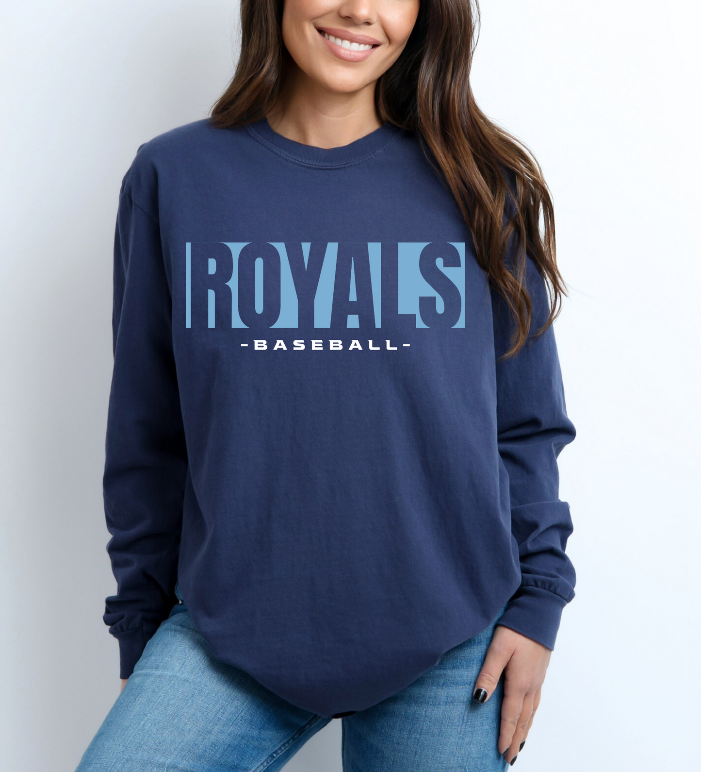 Royals Baseball Triple BLUE/WHITE (Comfort Colors)
