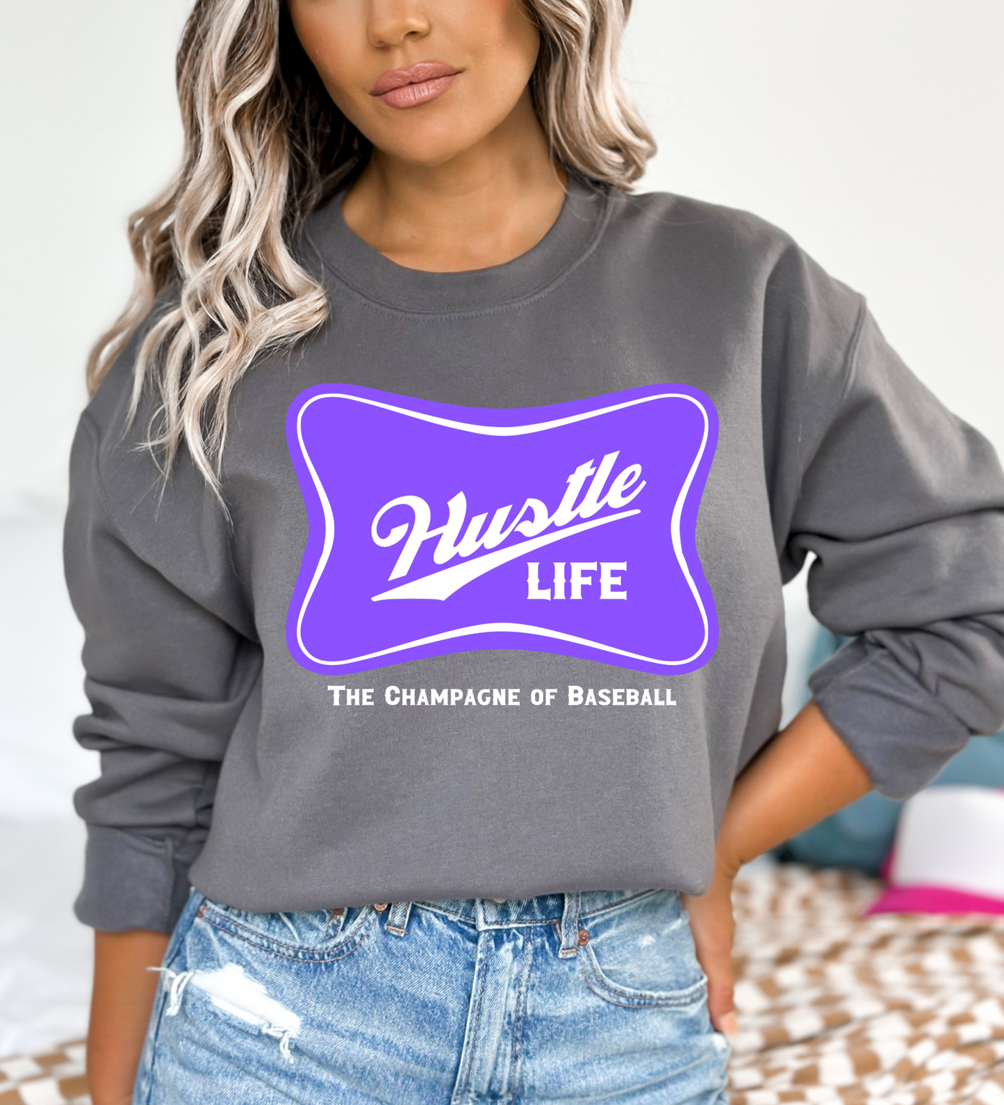 Hustle Life 'Champagne of Baseball' PURPLE (Gildan)