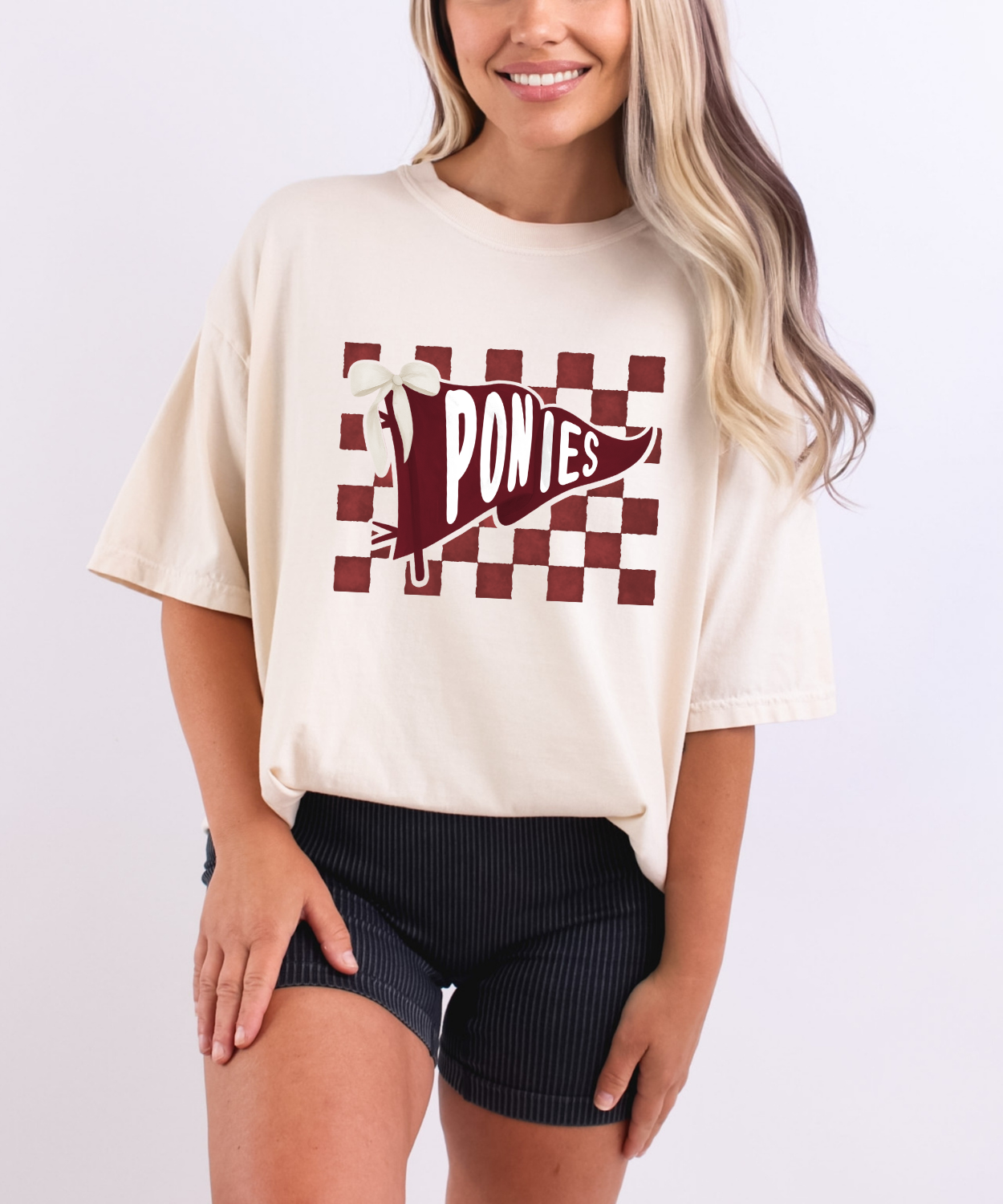Ponies Checkered Pennant (Comfort Colors)