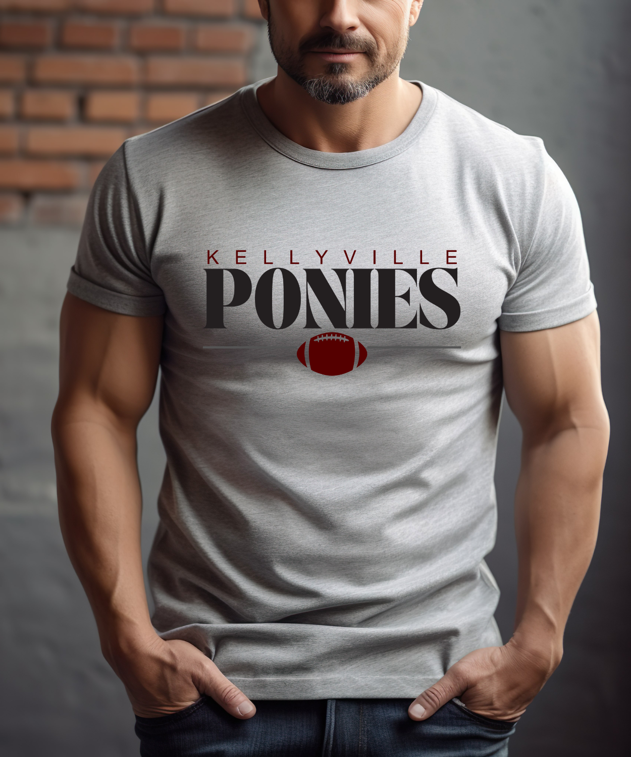 Kellyville Ponies Modern Retro Football (Comfort Colors)
