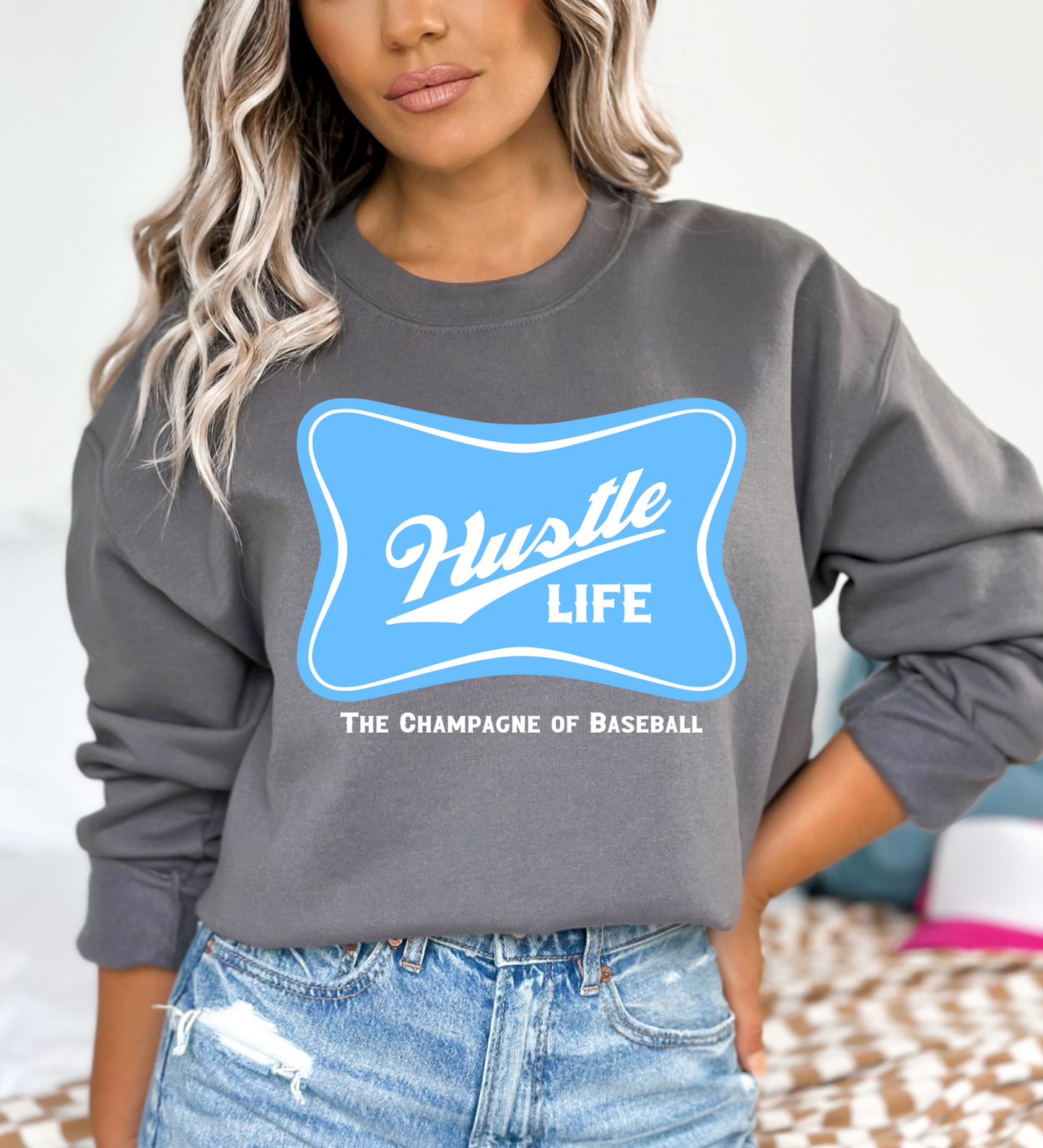 Hustle Life 'Champagne of Baseball' BLUE (Gildan)