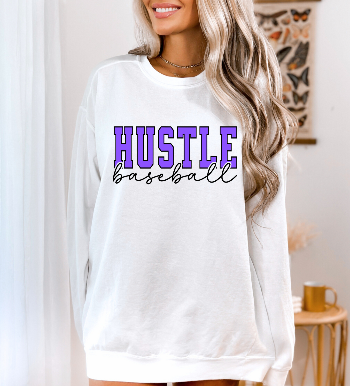 Hustle Baseball Varsity PURPLE (Comfort Colors)
