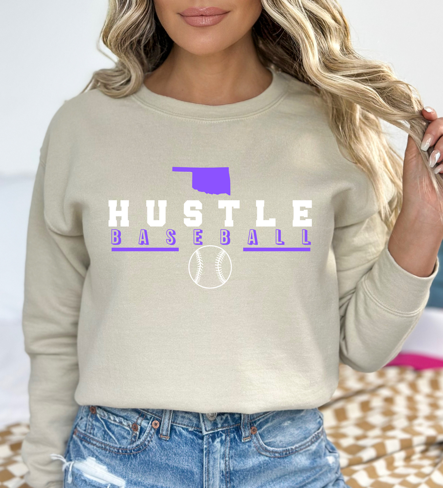OK Hustle Baseball PURPLE (Gildan)