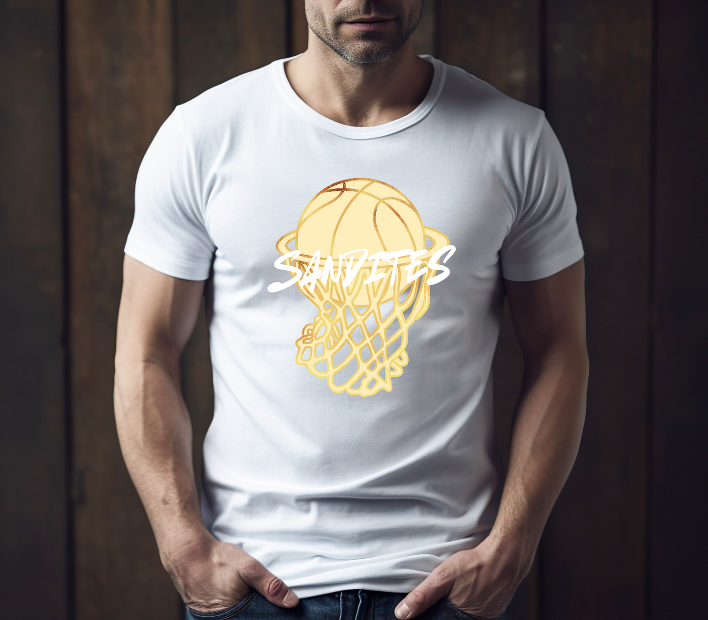 Sandite Basketball Retro WHITE (Gildan)