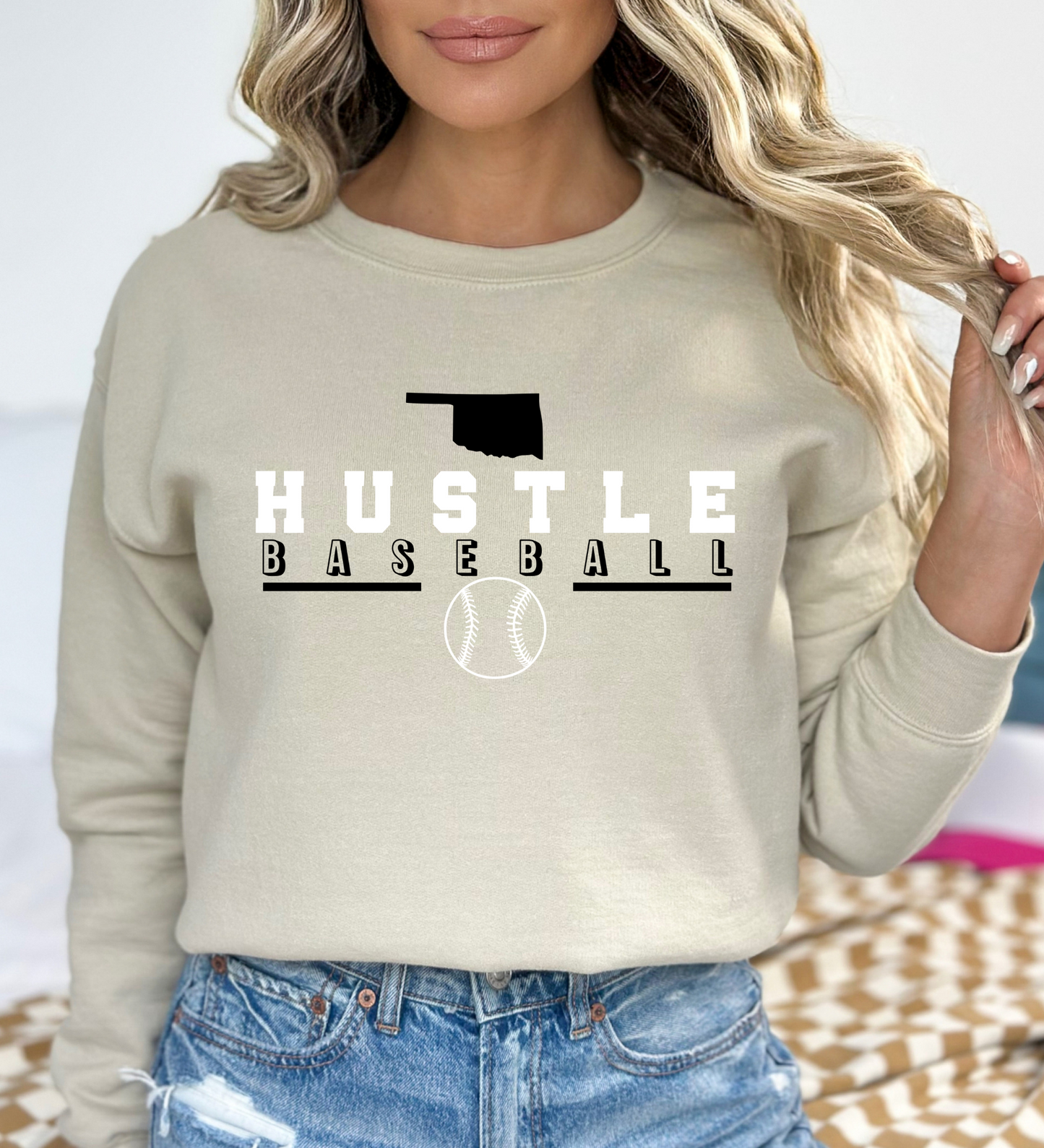 OK Hustle Baseball BLACK (Gildan)