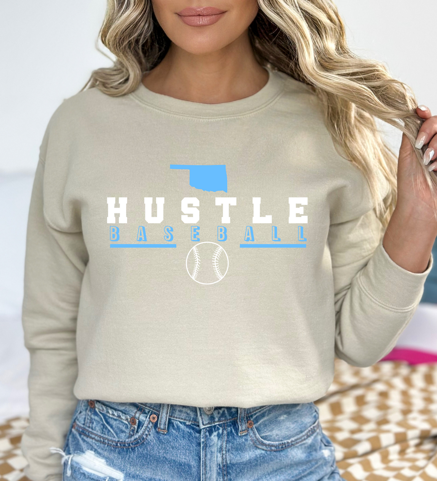 OK Hustle Baseball BLUE (Gildan)