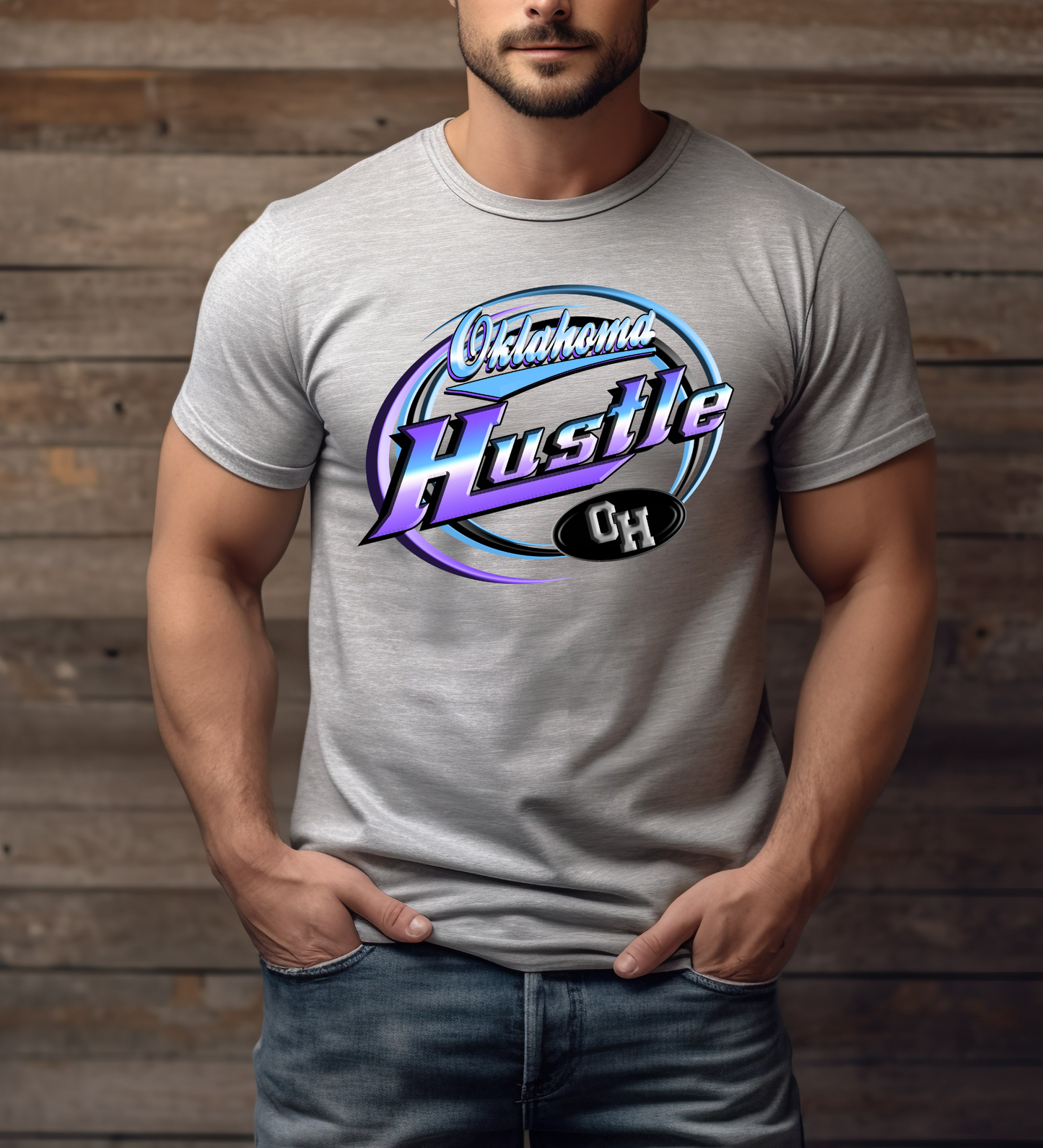 Oklahoma Hustle "dad logo" (Gildan)