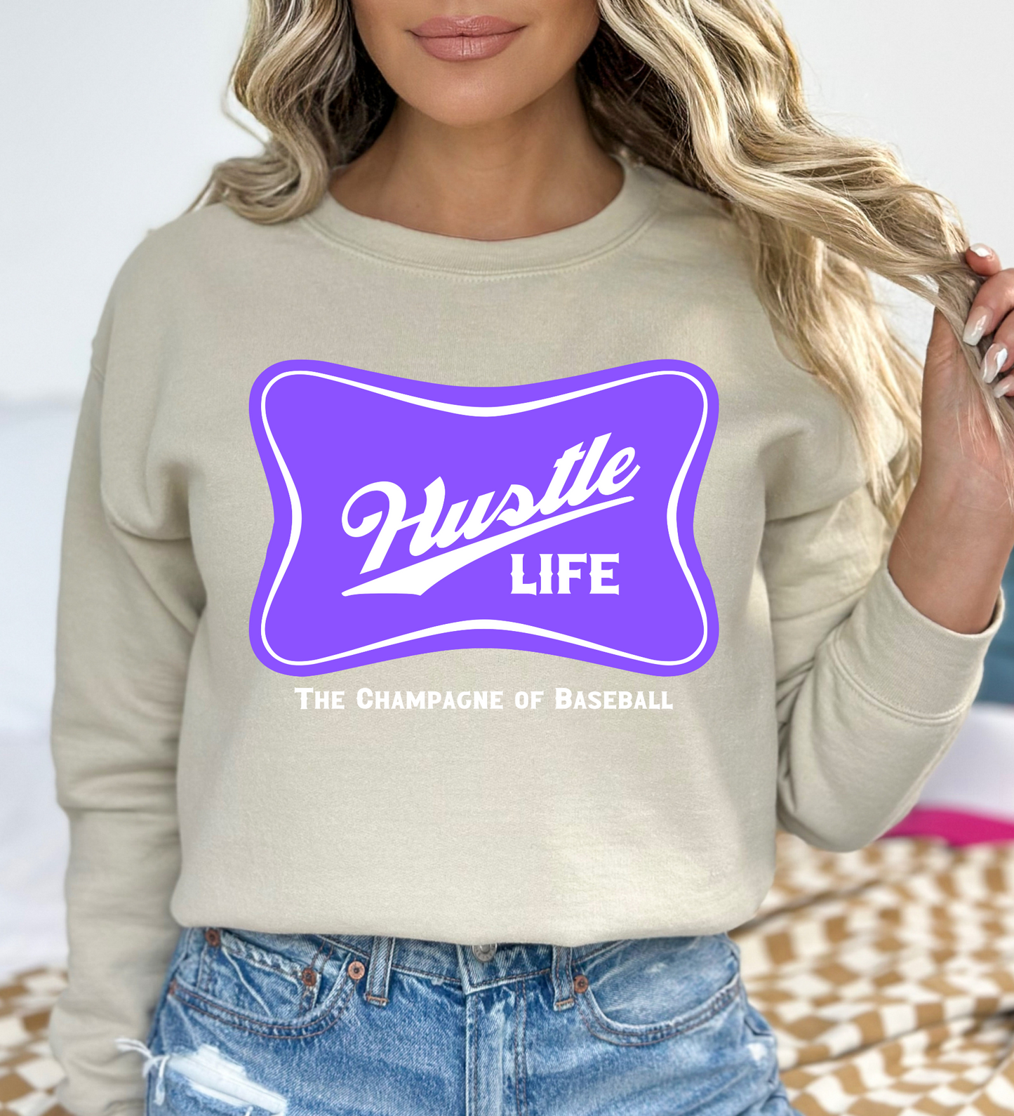 Hustle Life 'Champagne of Baseball' PURPLE (Gildan)