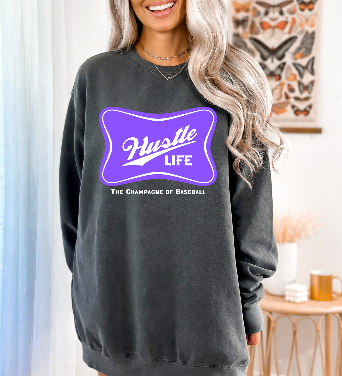 Hustle Life 'Champagne of Baseball' PURPLE (Comfort Colors)