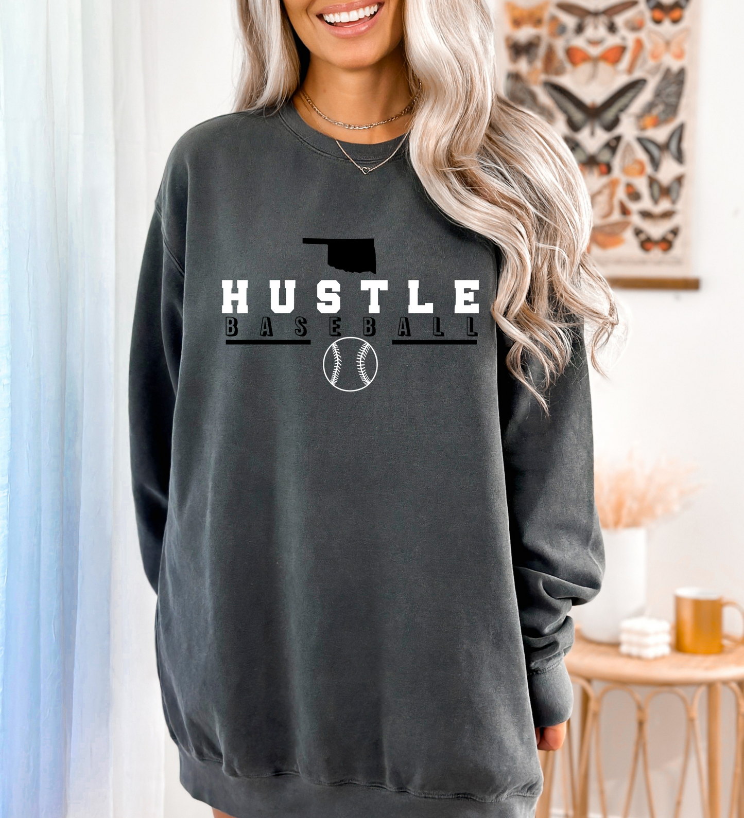 OK Hustle Baseball BLACK (Comfort Colors)