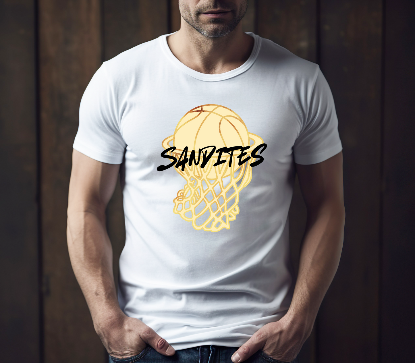 Sandite Basketball Retro BLACK (Gildan)