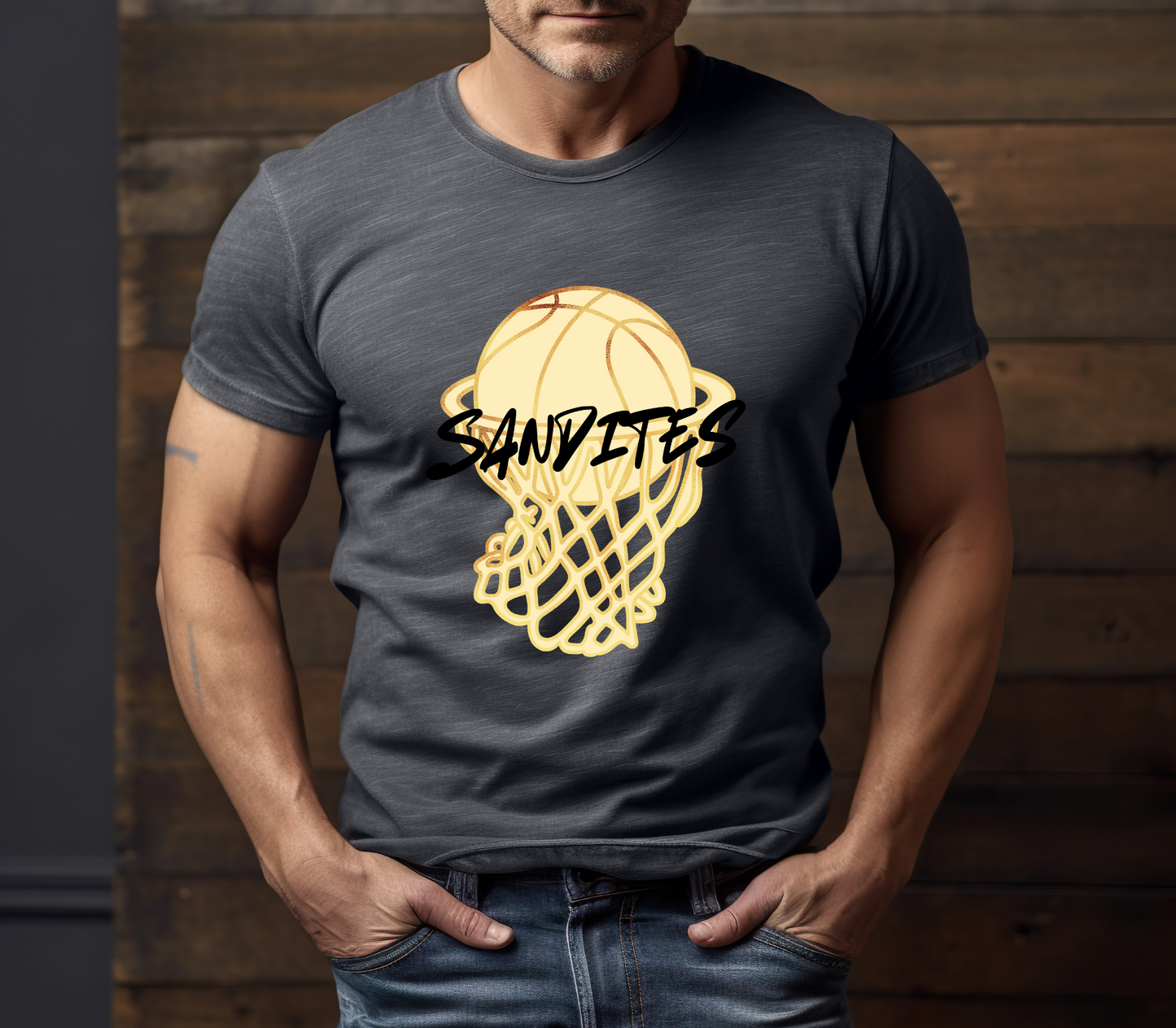 Sandite Basketball Retro BLACK (Comfort Colors)