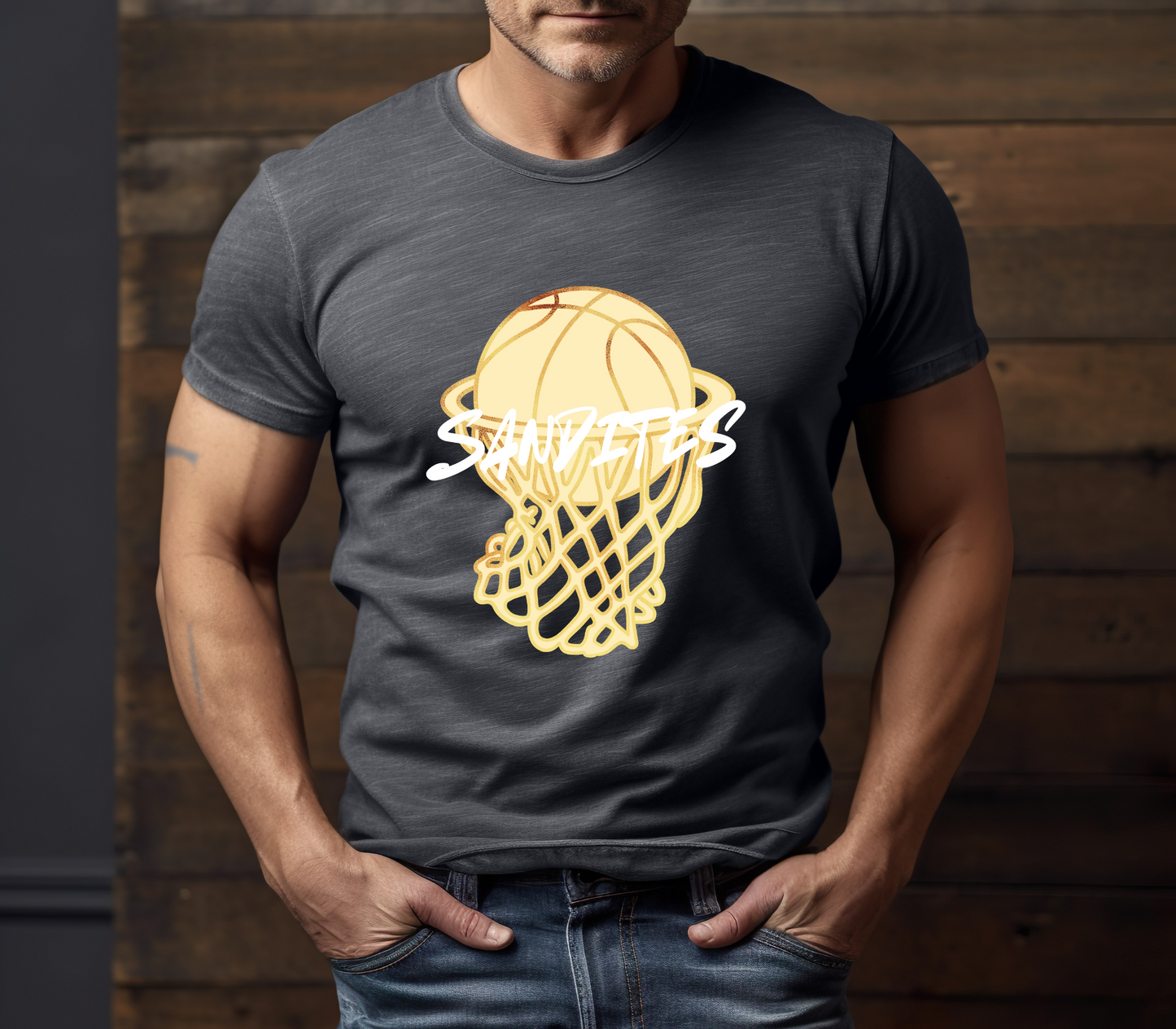 Sandite Basketball Retro WHITE (Comfort Colors)