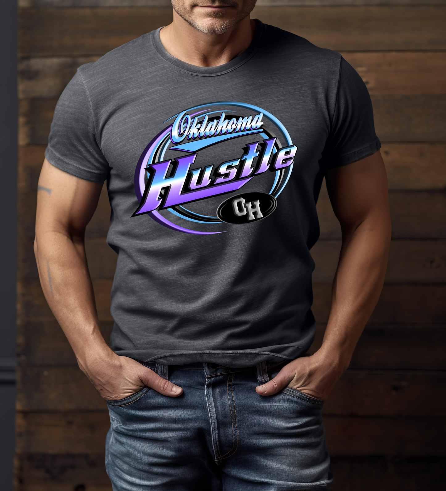 Oklahoma Hustle "dad logo" (Gildan)