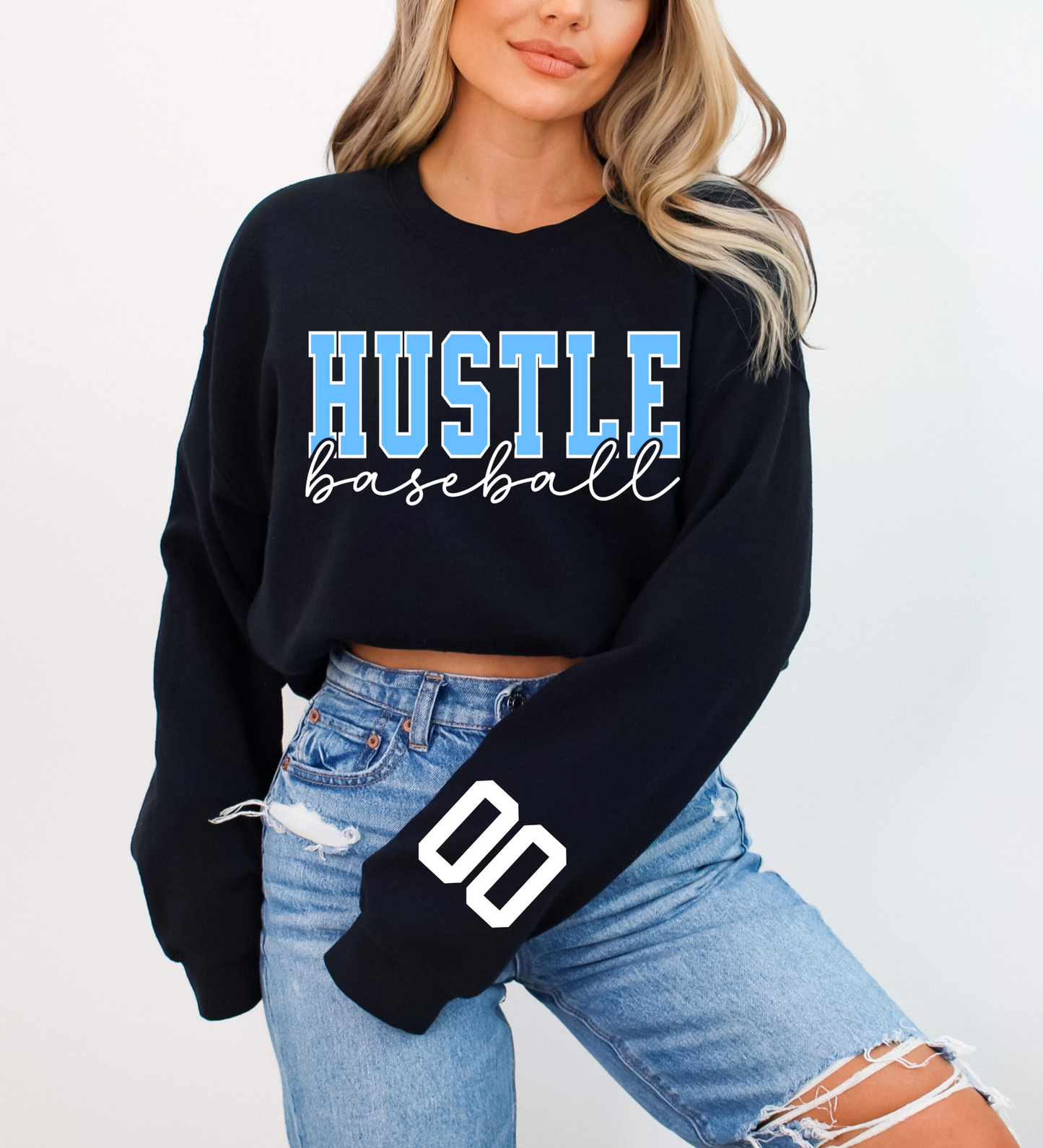 Hustle Baseball Varsity BLUE/WHITE (Gildan)
