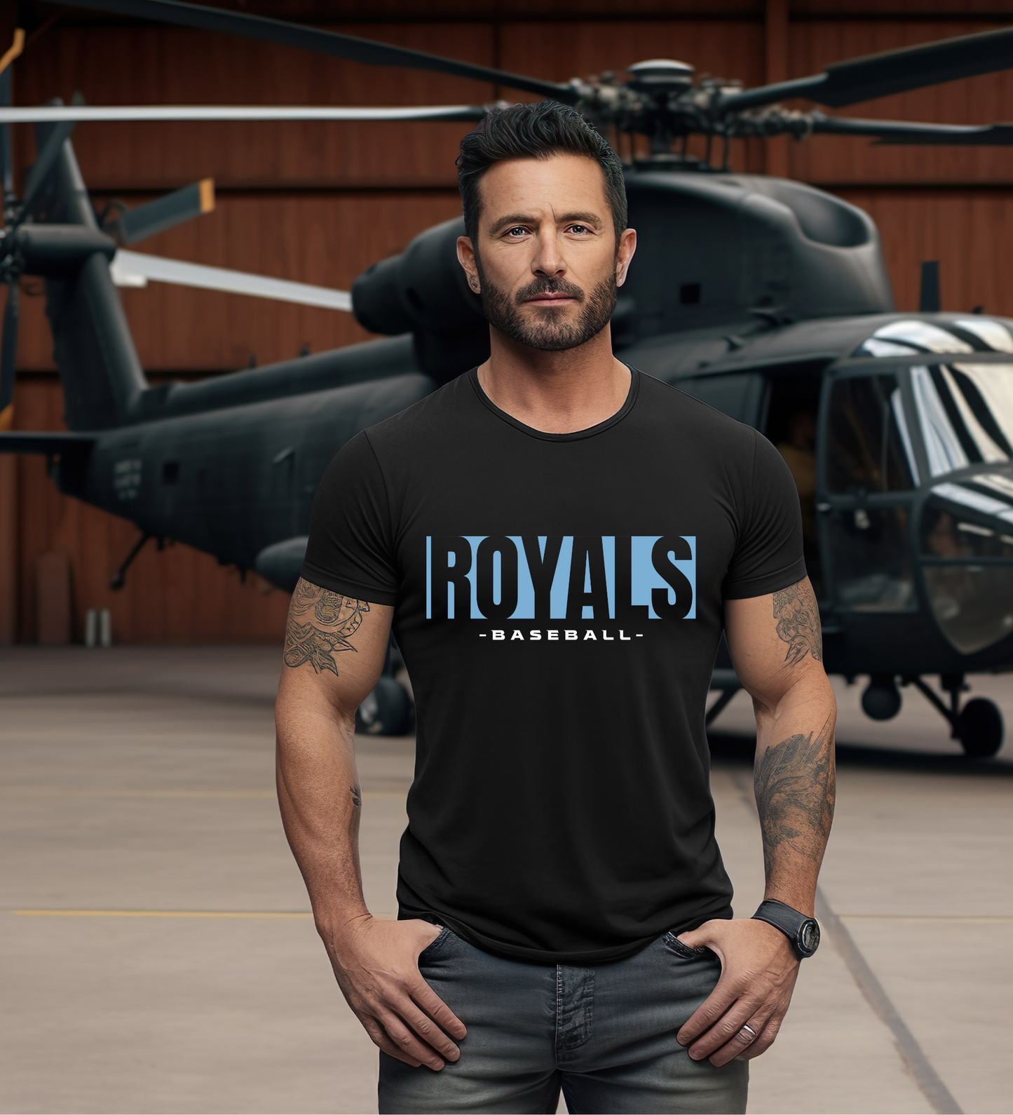 Royals Baseball Triple BLUE/WHITE (Gildan)