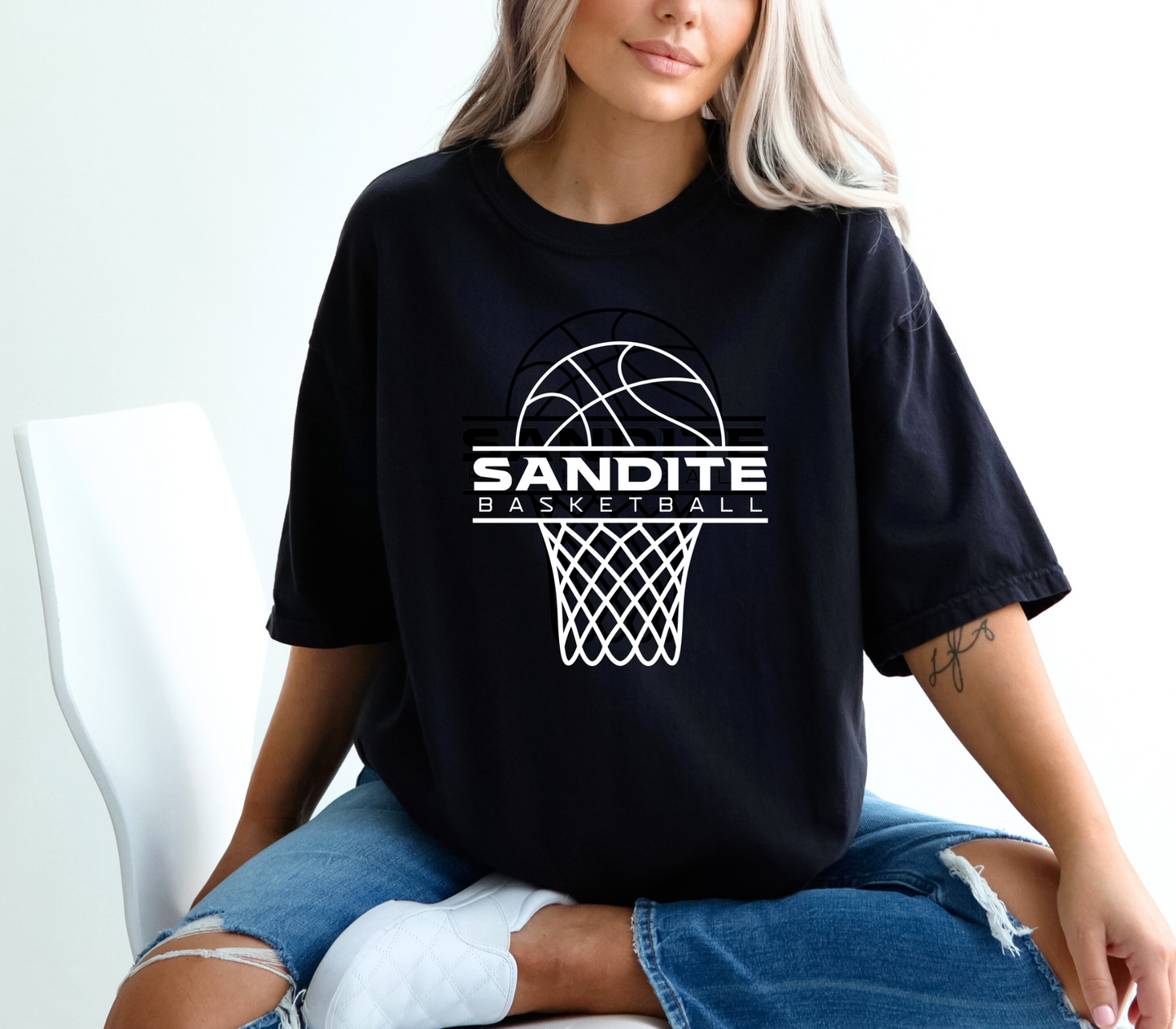 Sandite Basketball Offense WHITE (Comfort Colors)