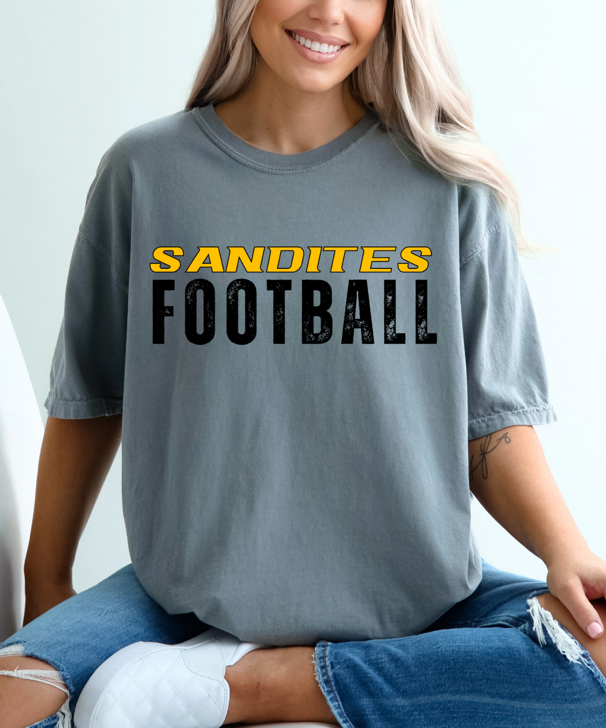 Sandite Football + Roster BLACK (Comfort Colors)