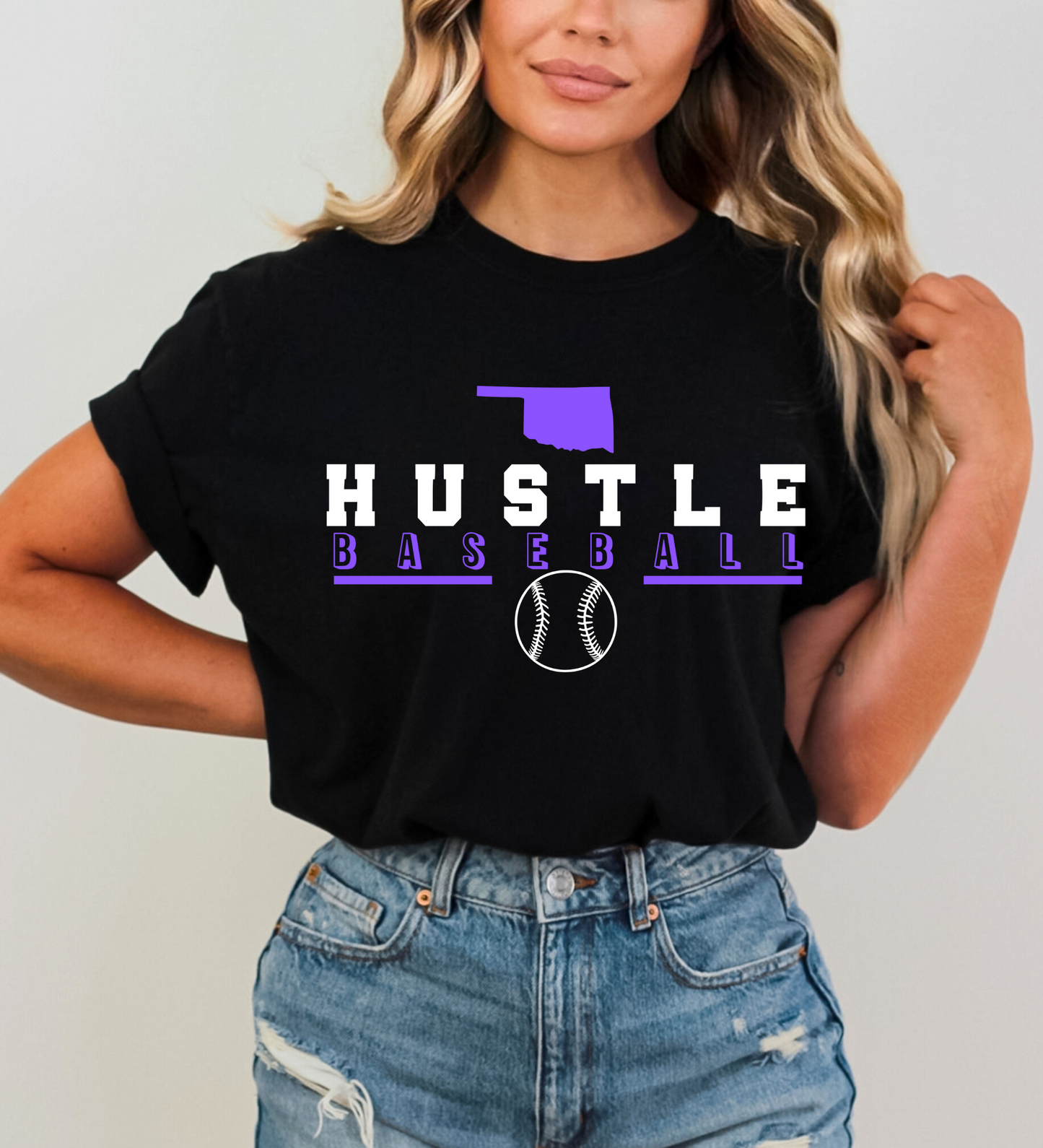 OK Hustle Baseball PURPLE (Gildan)