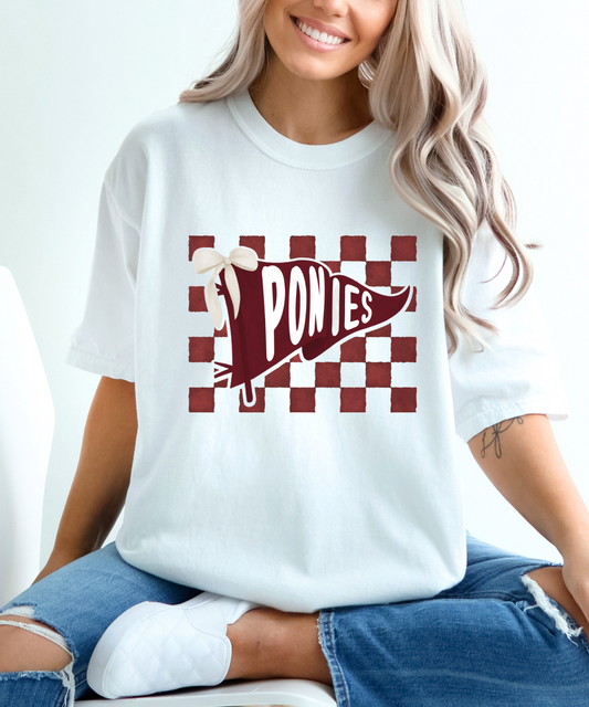 Ponies Checkered Pennant (Comfort Colors)