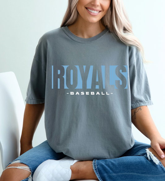 Royals Baseball Triple BLUE/WHITE (Comfort Colors)