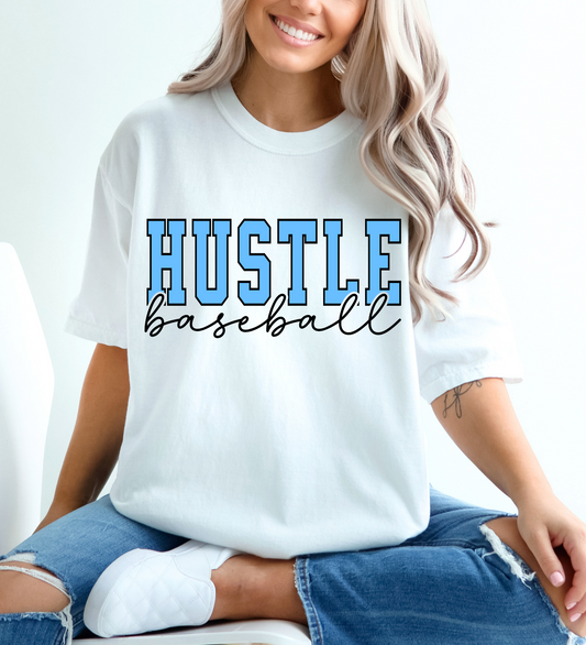 Hustle Baseball Varsity BLUE (Comfort Colors)