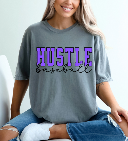 Hustle Baseball Varsity PURPLE (Comfort Colors)